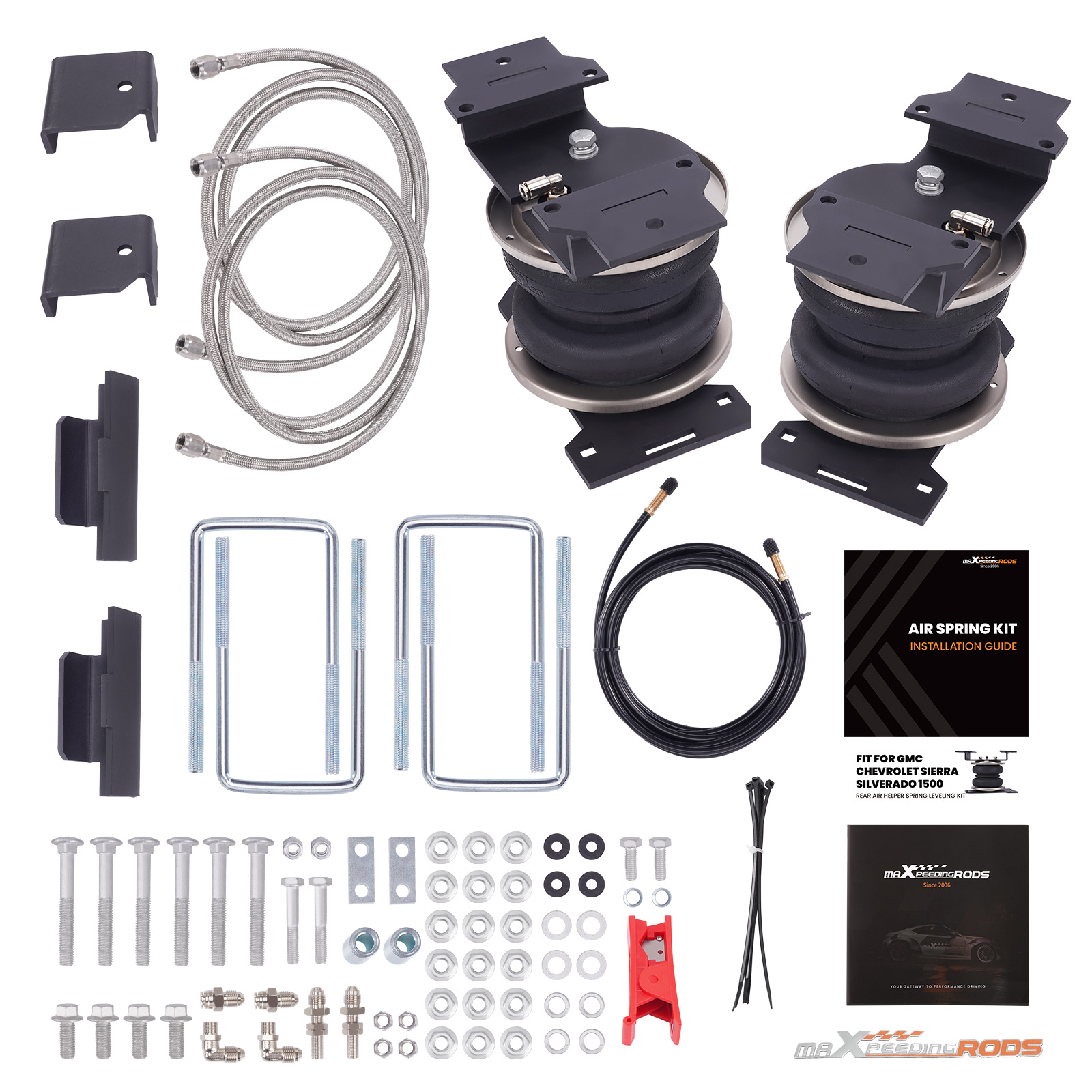 Air Spring Suspension Kit Rear For GMC Sierra 1500 4WD RWD 2019 - 2025