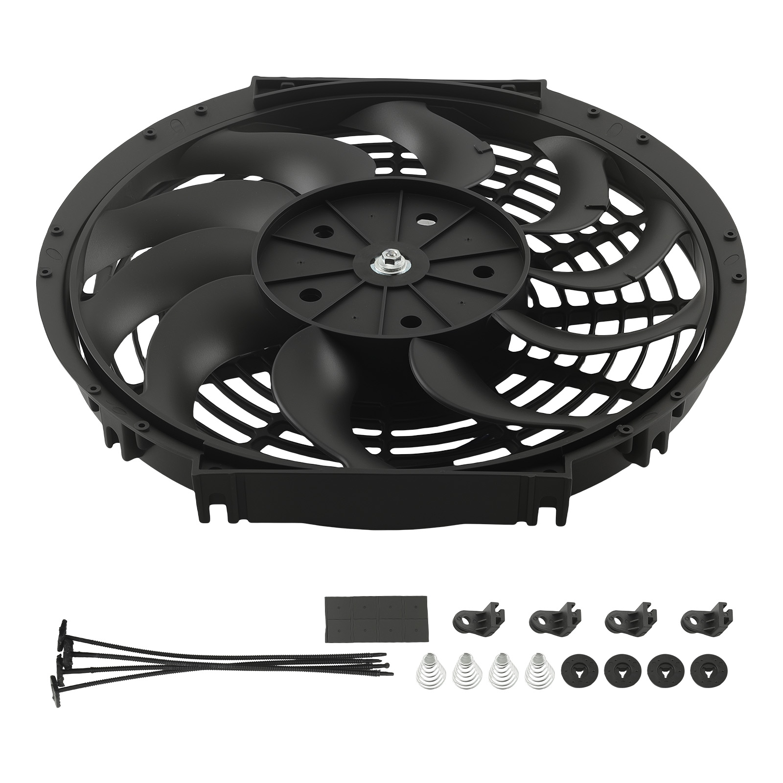 12 inch Radiator Cooling Fan Mount Kit for Universal Vehicle 240W 10 Blades