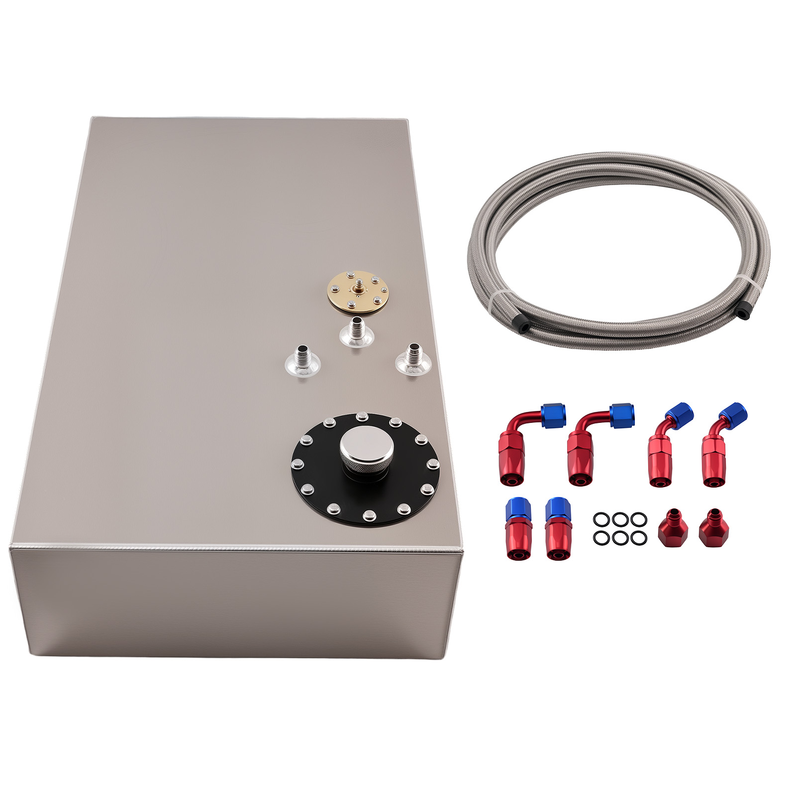 17 Gallon 64L Aluminum Tank+Cap+Level Sender+Kit for Racing Track Car Truck