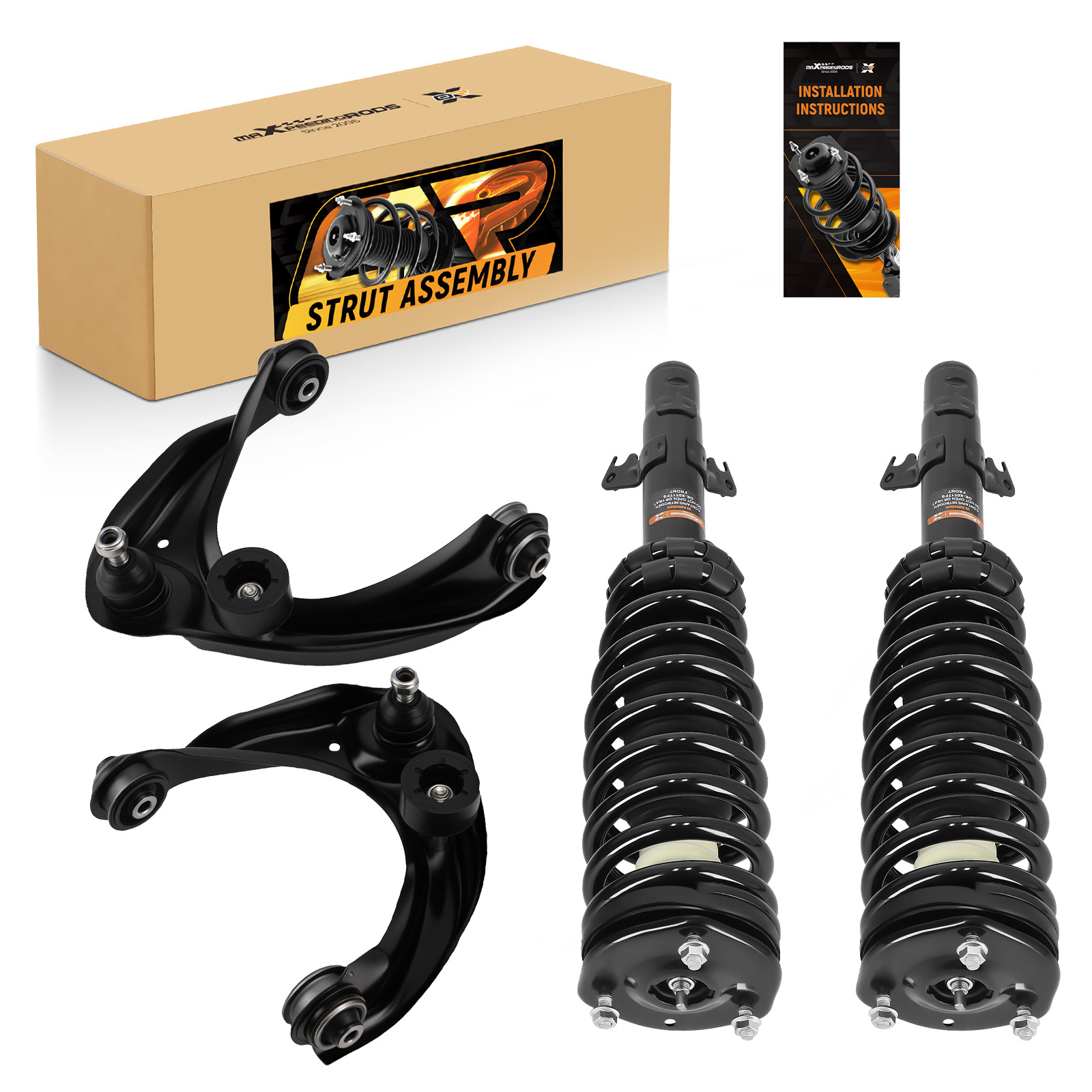 Front Struts w/ Coil Spring Control Arms Assembly For Mazda 6 2003-2008
