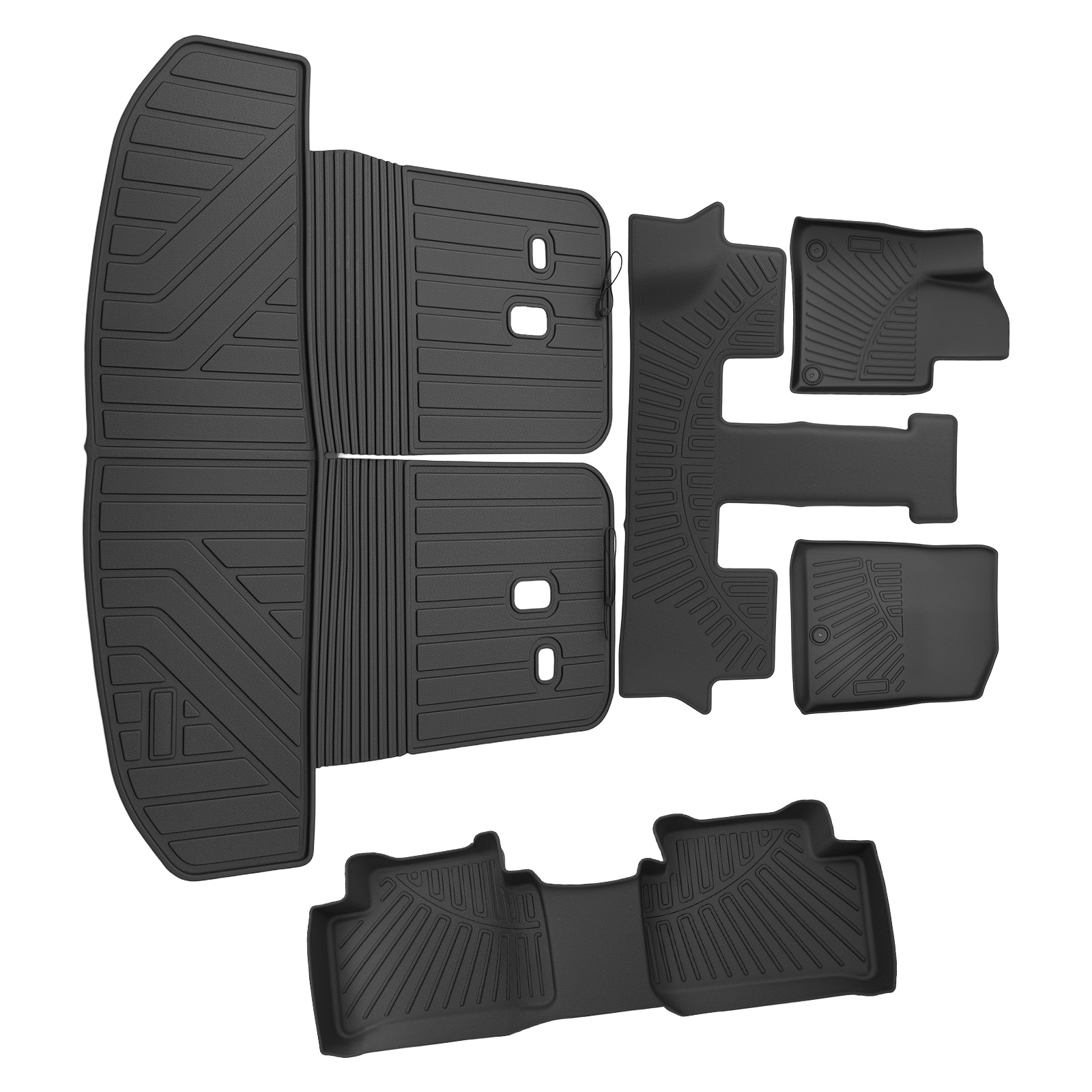 Easy Clean Floor Mats for Kia Sorento 6 & 7 Seats 2021-2025 Black TPE Car Mat