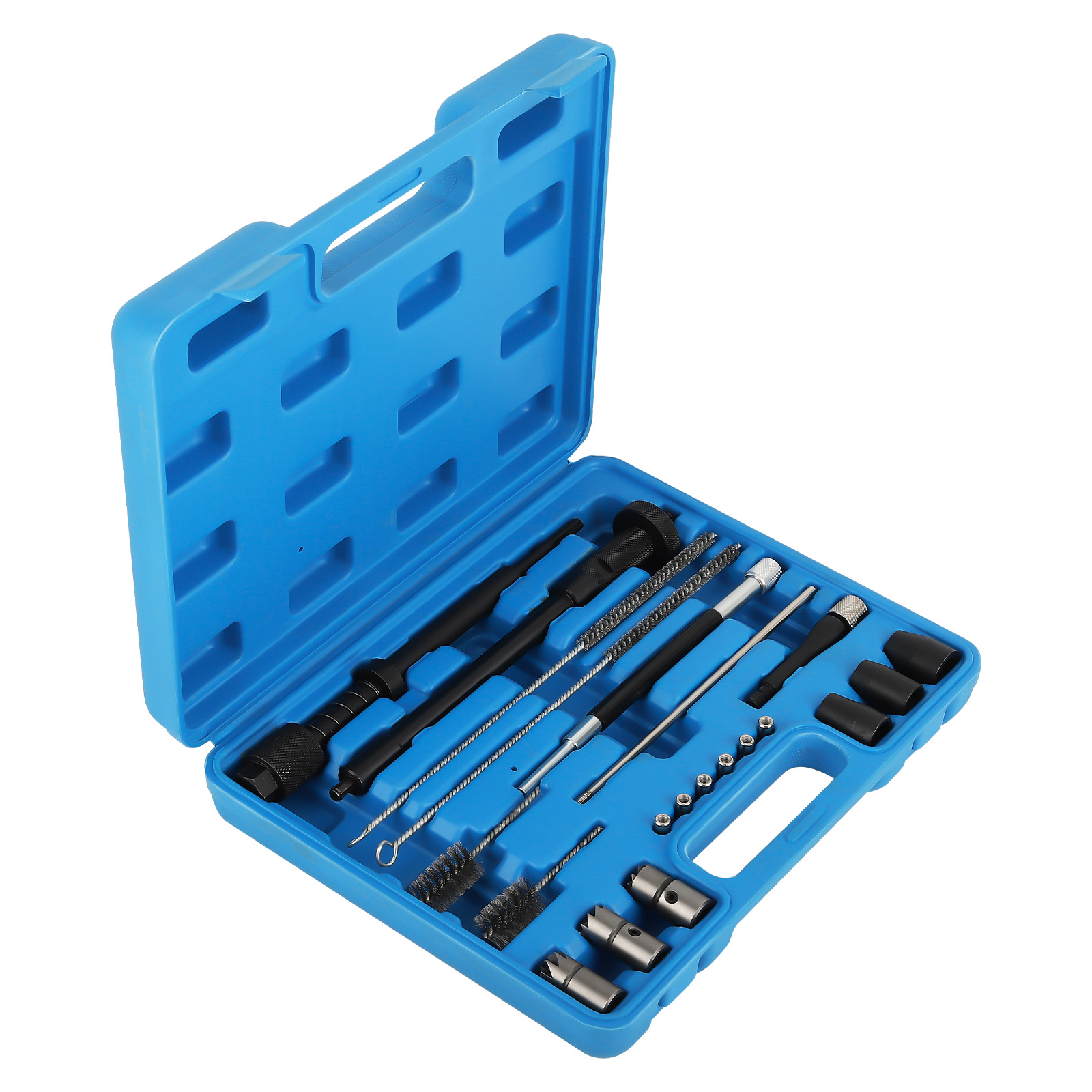 21 pcs Injector Seat Cleaning Set  Seats Cutters Guide Seal Puller Brushes