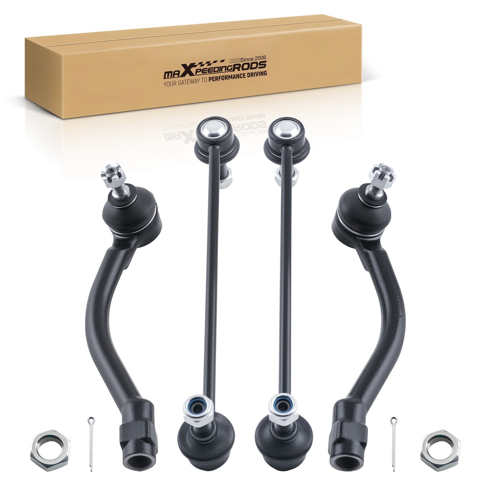 4PC Stabilizer Bar Links Outer Tie Rods for Hyundai Elantra Soul 2011-16 K750523