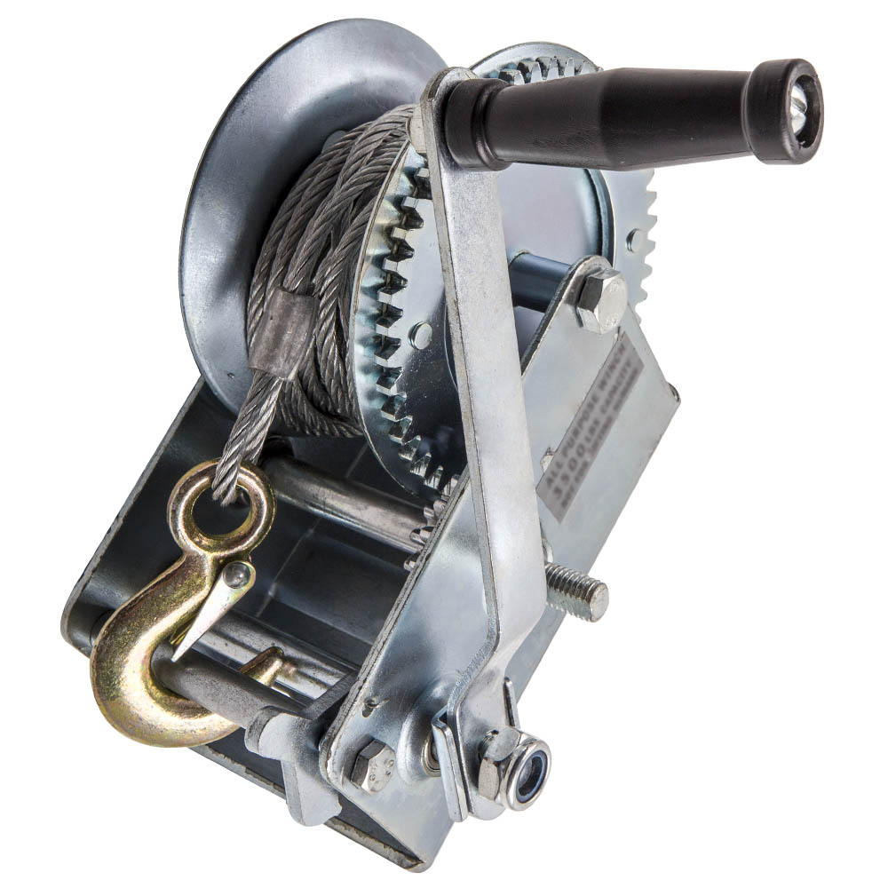 Cabrestante Manual Cable 3500 Lbs. 1500 Kg 10m Arrastre Tracción engranajes dual