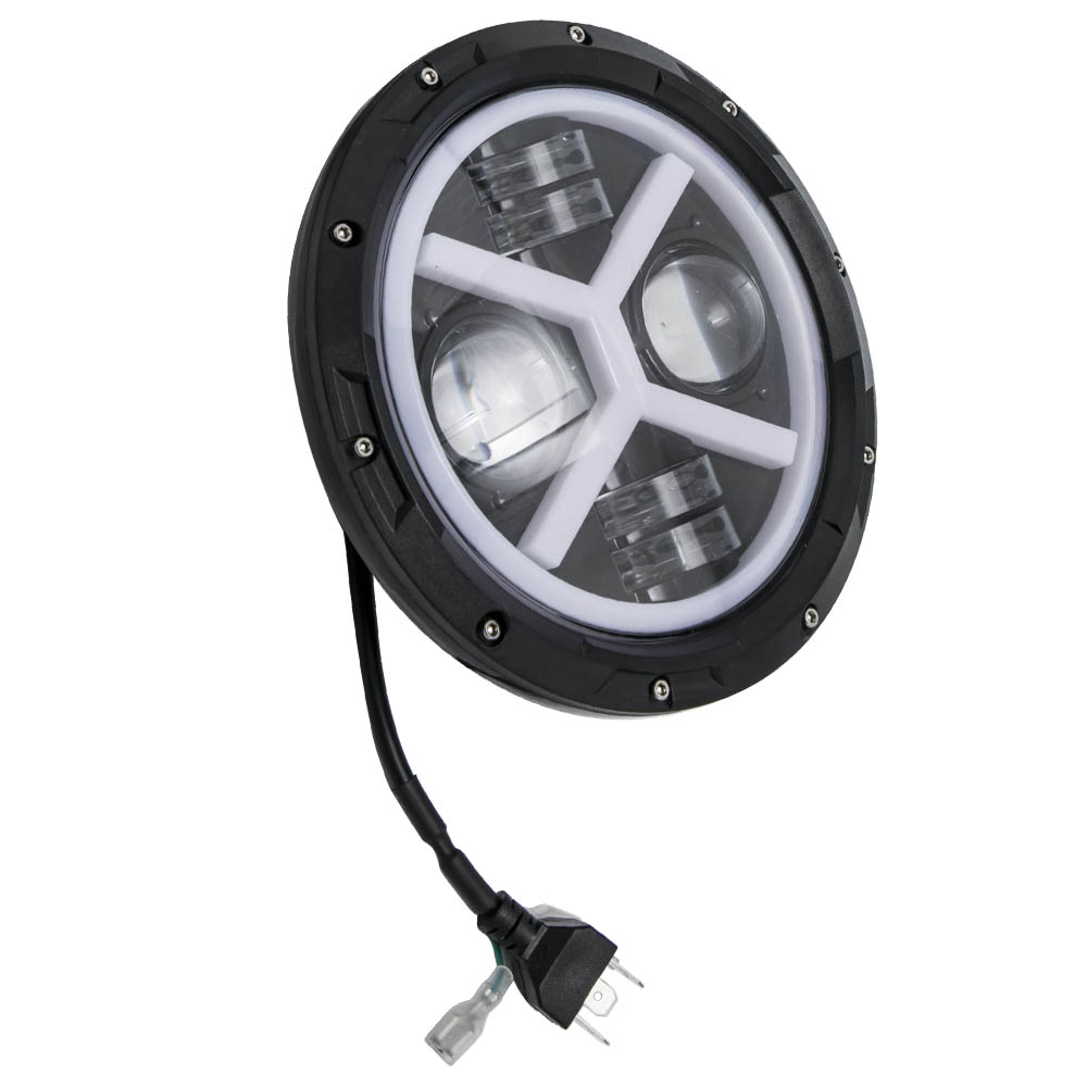 Round LED Headlight Kit for Jeep Wrangler JK 2/4 Door 2007-2015 7