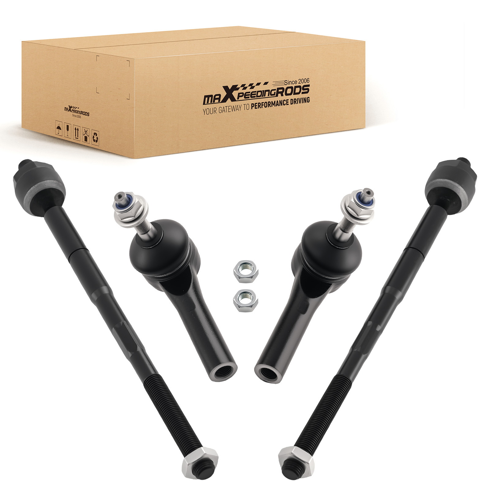 4x Front Inner Outer Tie Rod Ends for 2009-20 Dodge Journey Avenger 200 Sebring