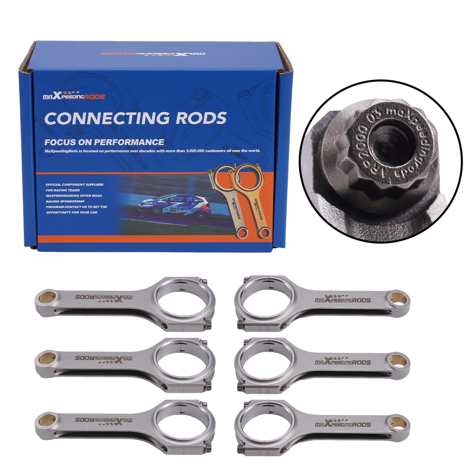 Maxpeedingrods Forged Steel H-Beam Connecting Rod for BMW N54B30 3.0 135i 335i