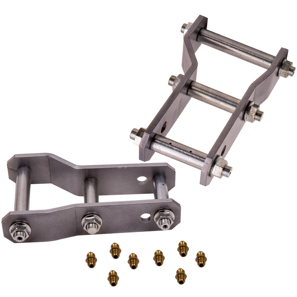 2x 2" inch 45-48mm Rear Extended Lift Up Greasable Shackles For Ford