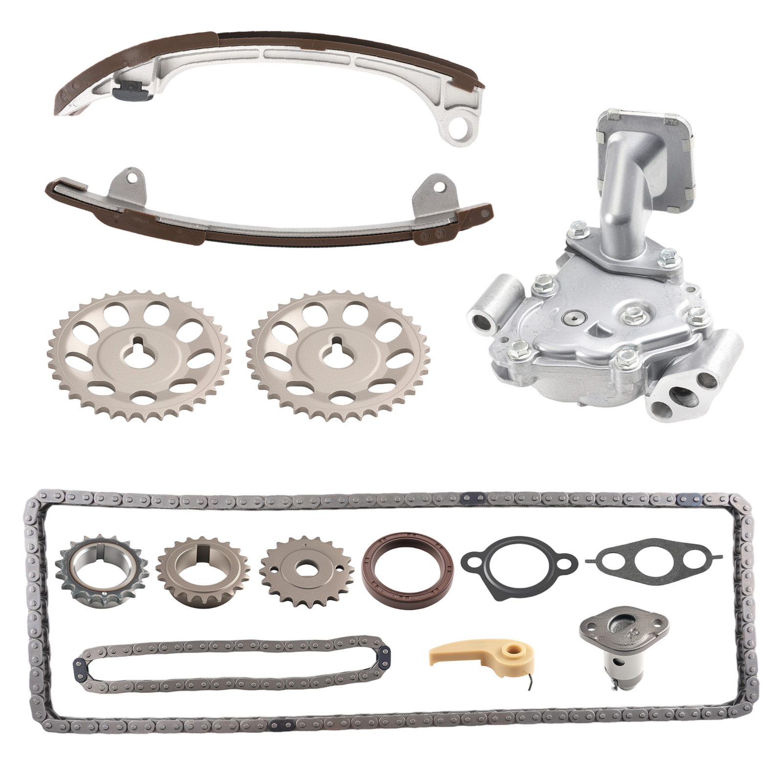Cylinder Head w/ Timing Chain Water Oil Pump Gasket Kit for Toyota Scion 2.4L