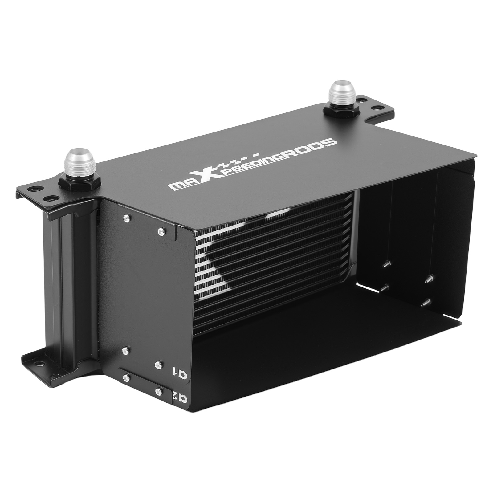 19 Row Aluminum Oil Cooler Kit Universal 10AN Transmission Engine Cooler Black
