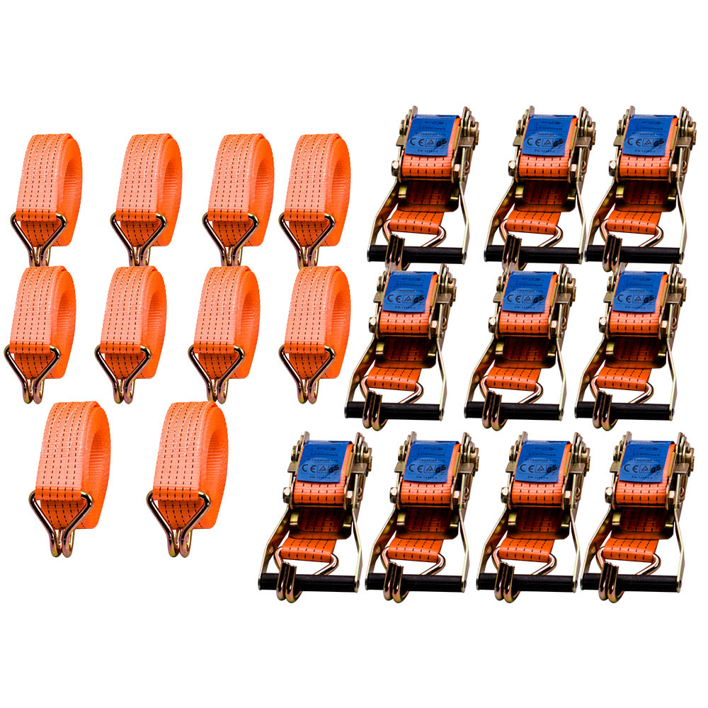 10x Profi Ratschen Spanngurte Zurrgurt 2tlg 5m 4t 4000kg mit Ratsche + Haken