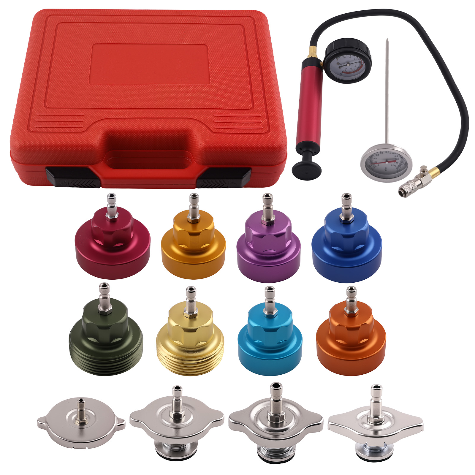 Radiator Pump Pressure Leak Tester Detector Coolant System Tool  Adapter Kit
