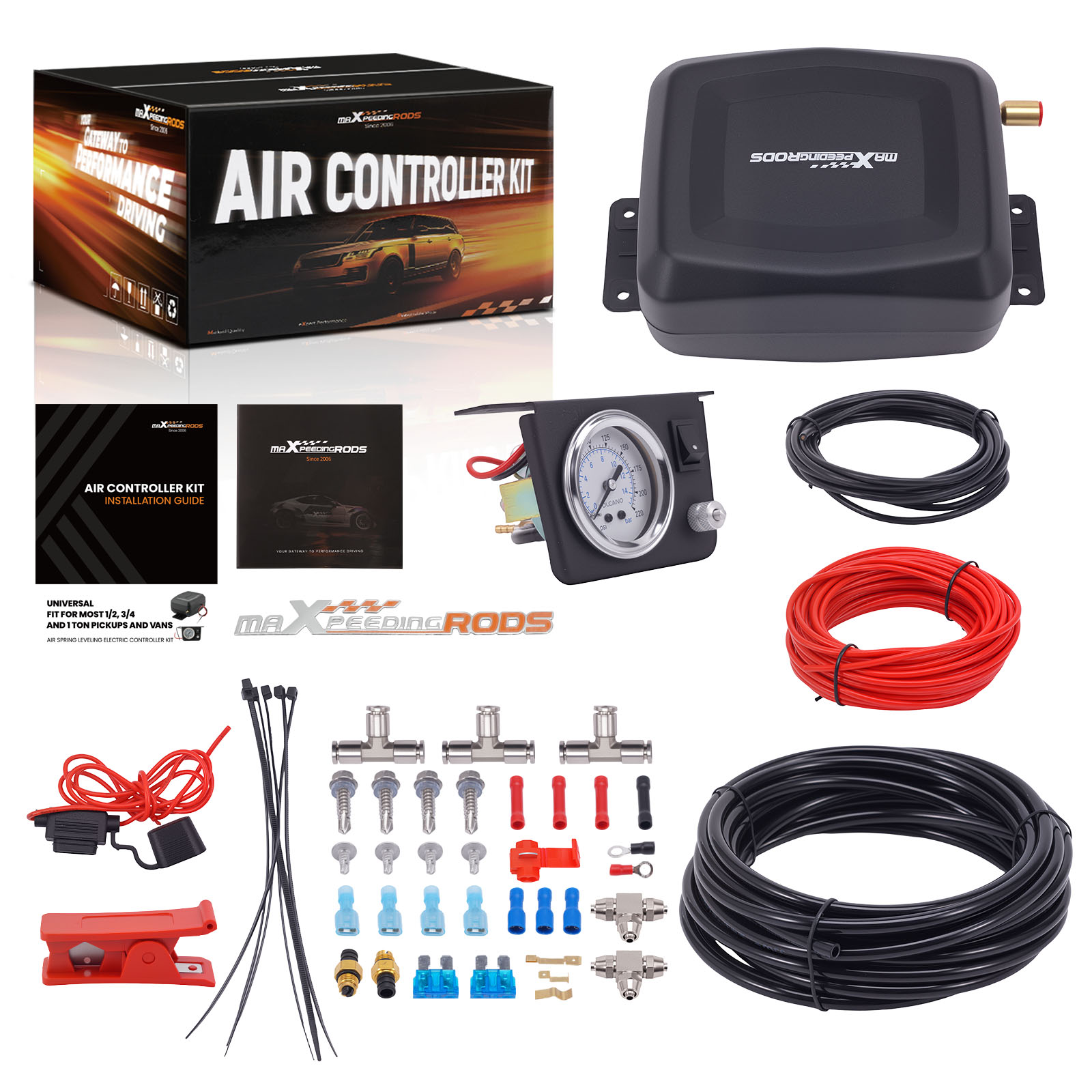 12V Luftfederung Kompressor Niveauregulierung Controller Kit for Vans Pickups