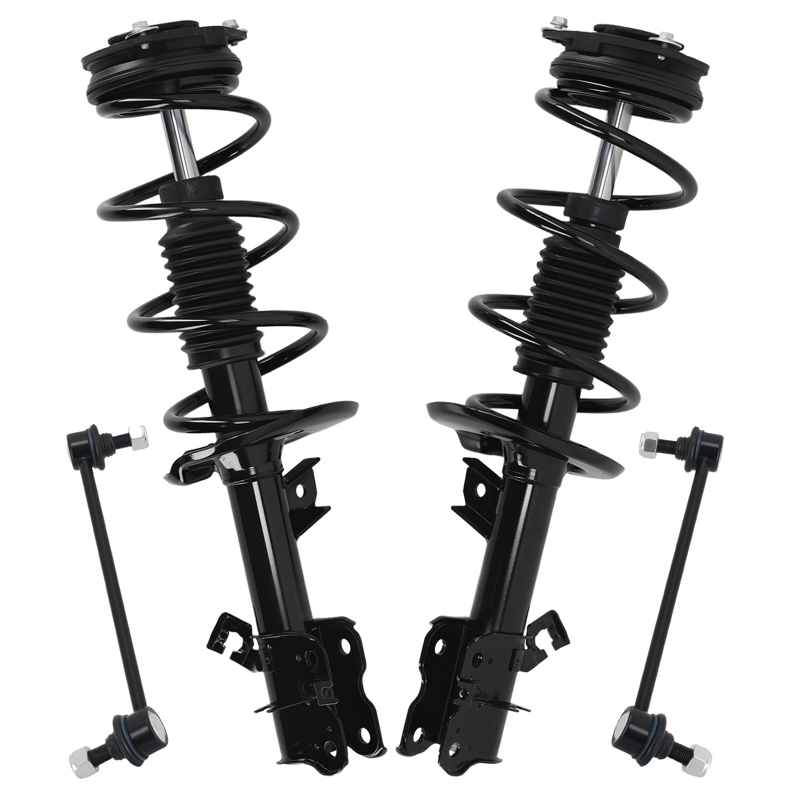 Front Struts w/ Coil Spring Assembly Sway Bars Link For 2008-2012 Nissan Rogue