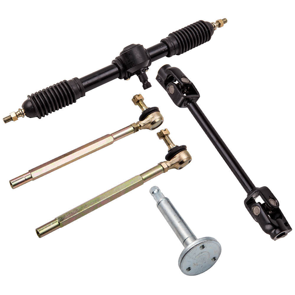 Steering Wheel Parts Assembly For 110cc Go Kart Tie Rod Rack Adjust Shaft Set