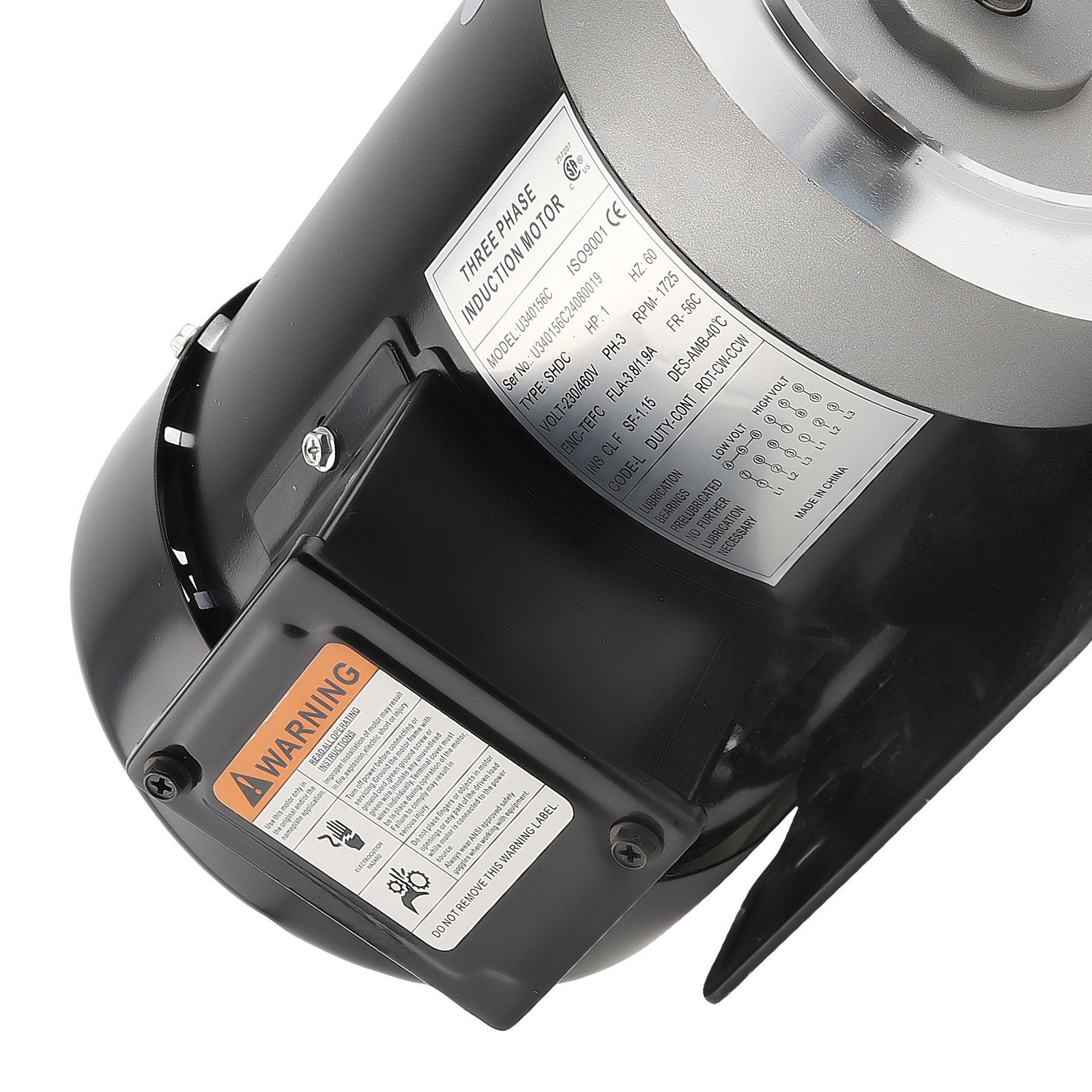 1HP Air Compressor Electric Motor 1800RPM 3.8A/1.9A 56C Frame 5/8