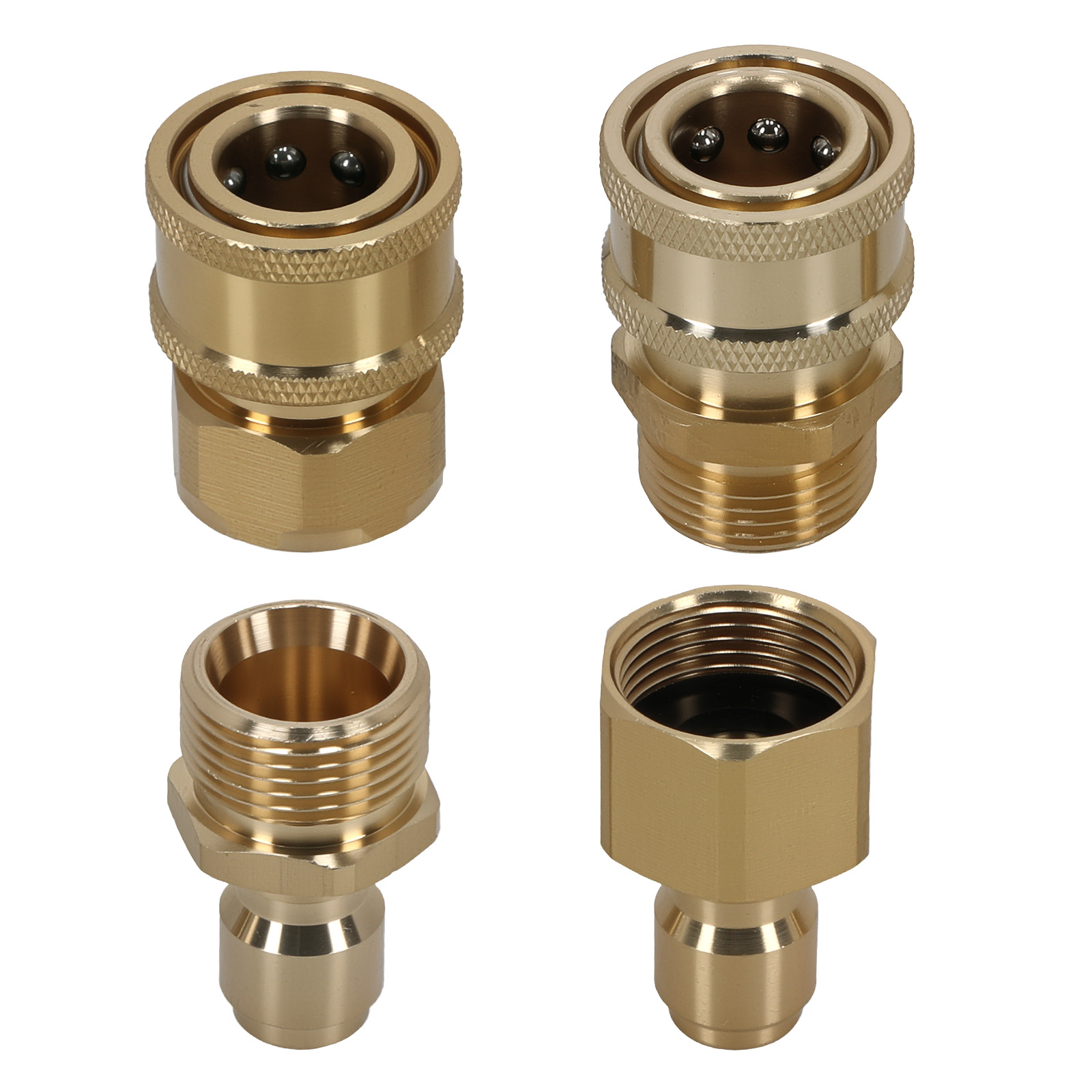 4x Pressure Washer Adapter Set Quick Disconnect M22-15mm Swivel 3/8'' Connects