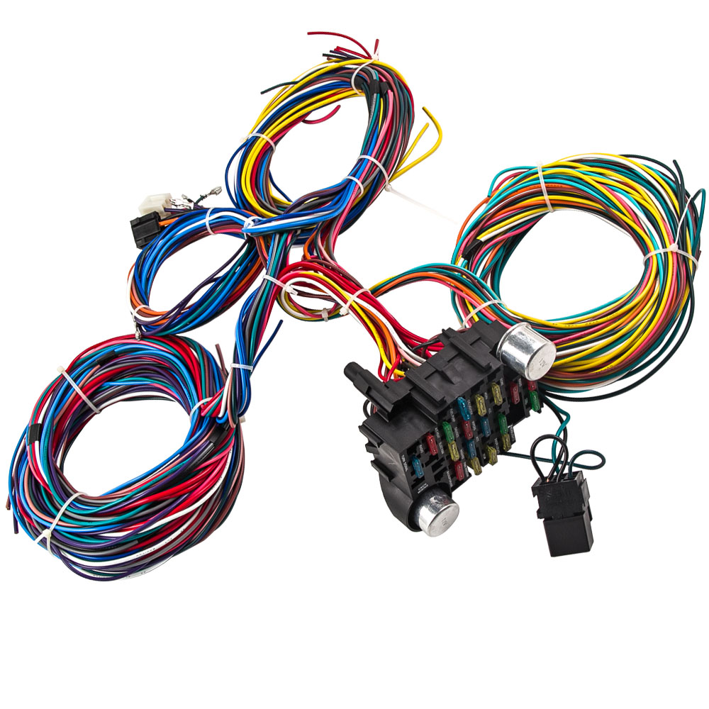 Universal 21 Circuit Wiring Kit Harness Street Hot rod ... extra headlights wiring 