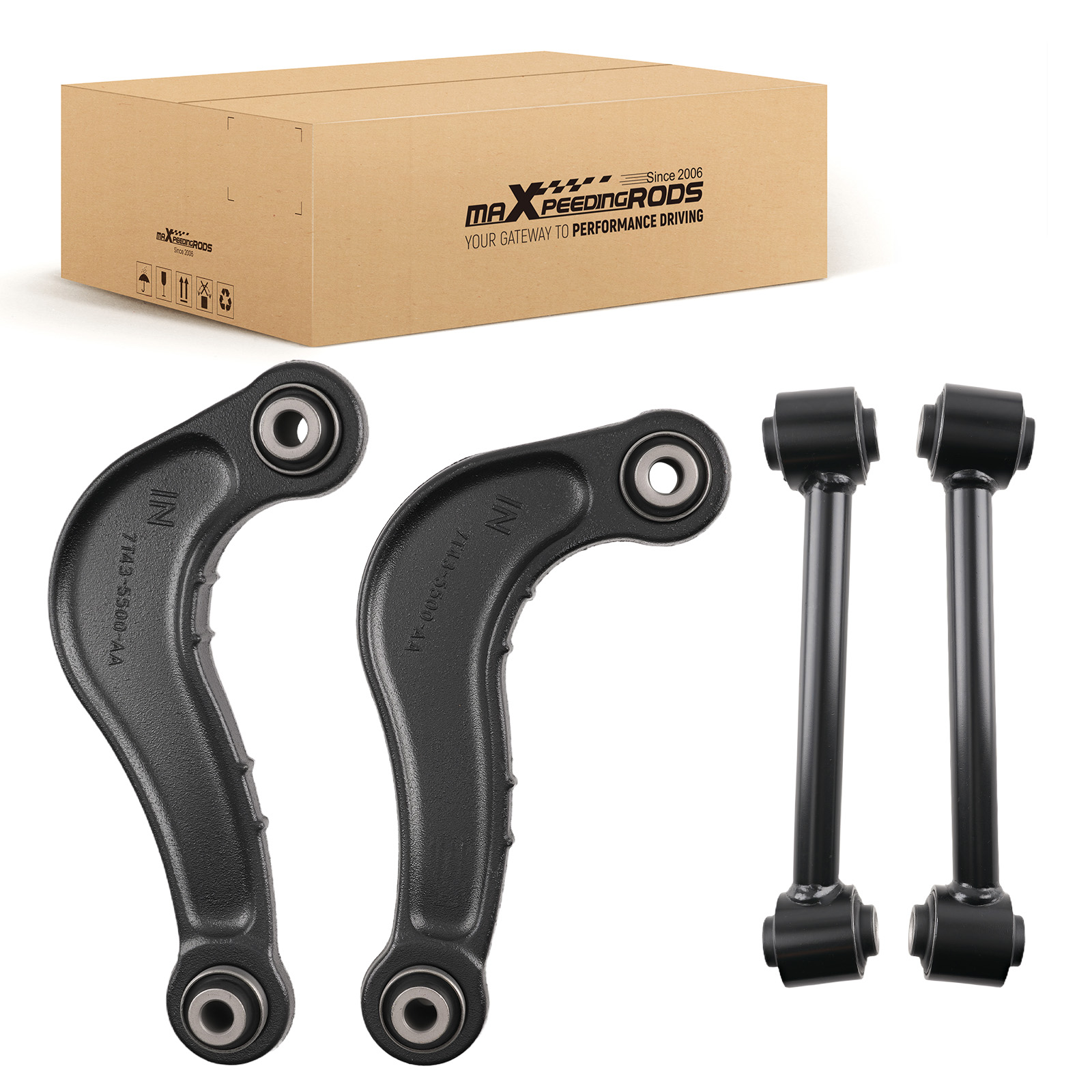 4PC Forward Lower Rear Upper Control Arms Kit for Ford Edge Lincoln MKZ 09-10