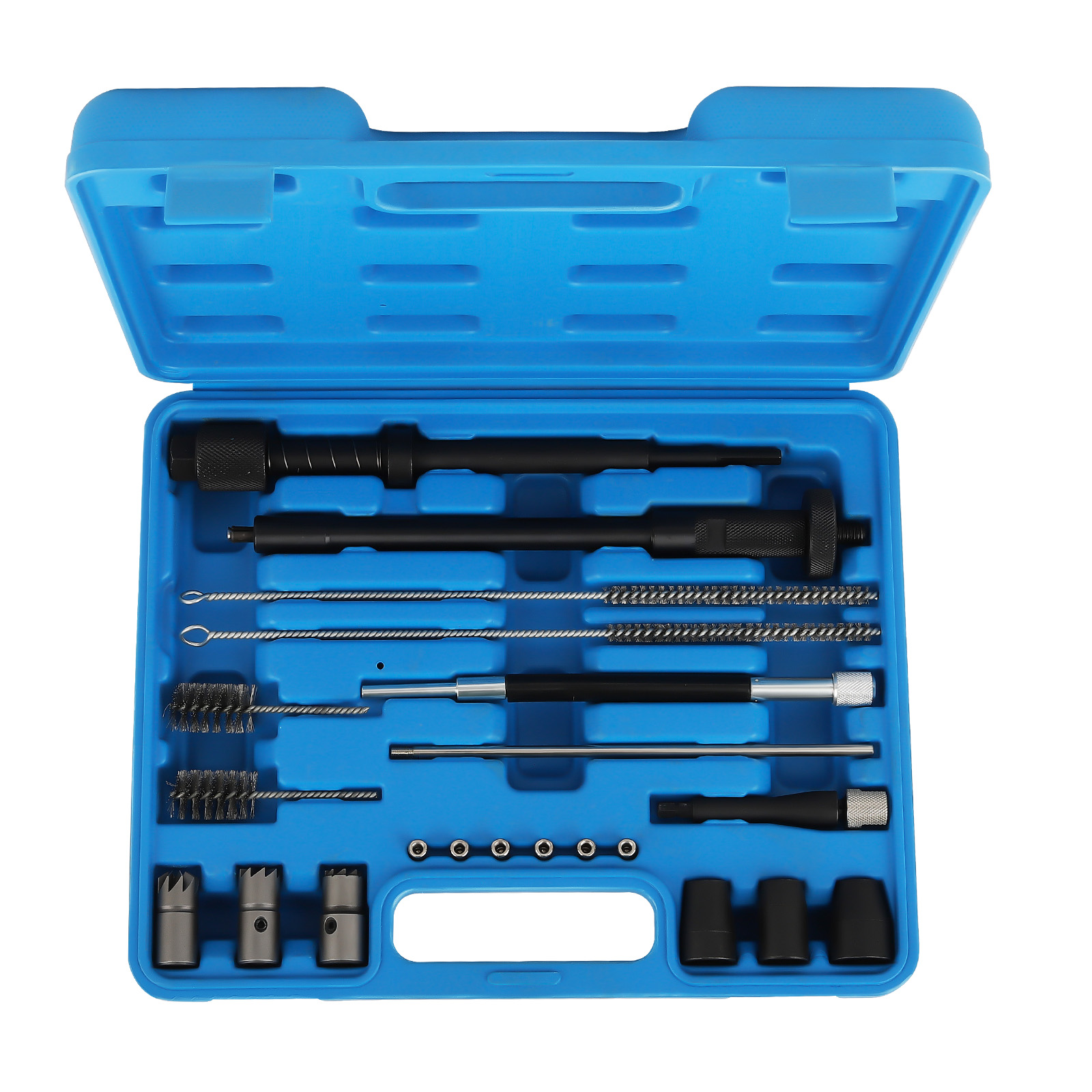 21 pcs Injector Seat Cleaning Set  Seats Cutters Guide Seal Puller Brushes