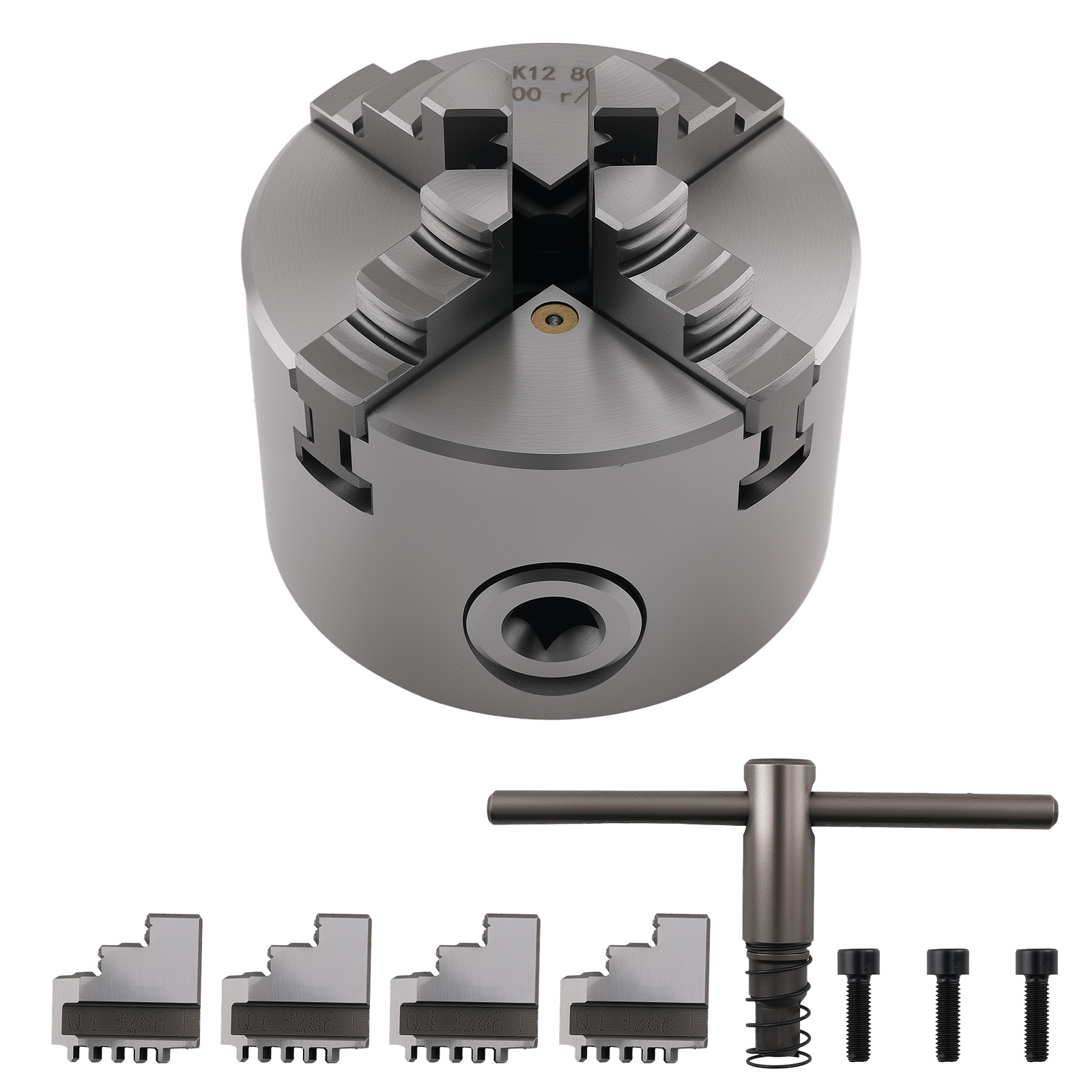 4 Jaw K12-80 Self Centering Chuck 80mm 3.15in for Economical Lathes K1280