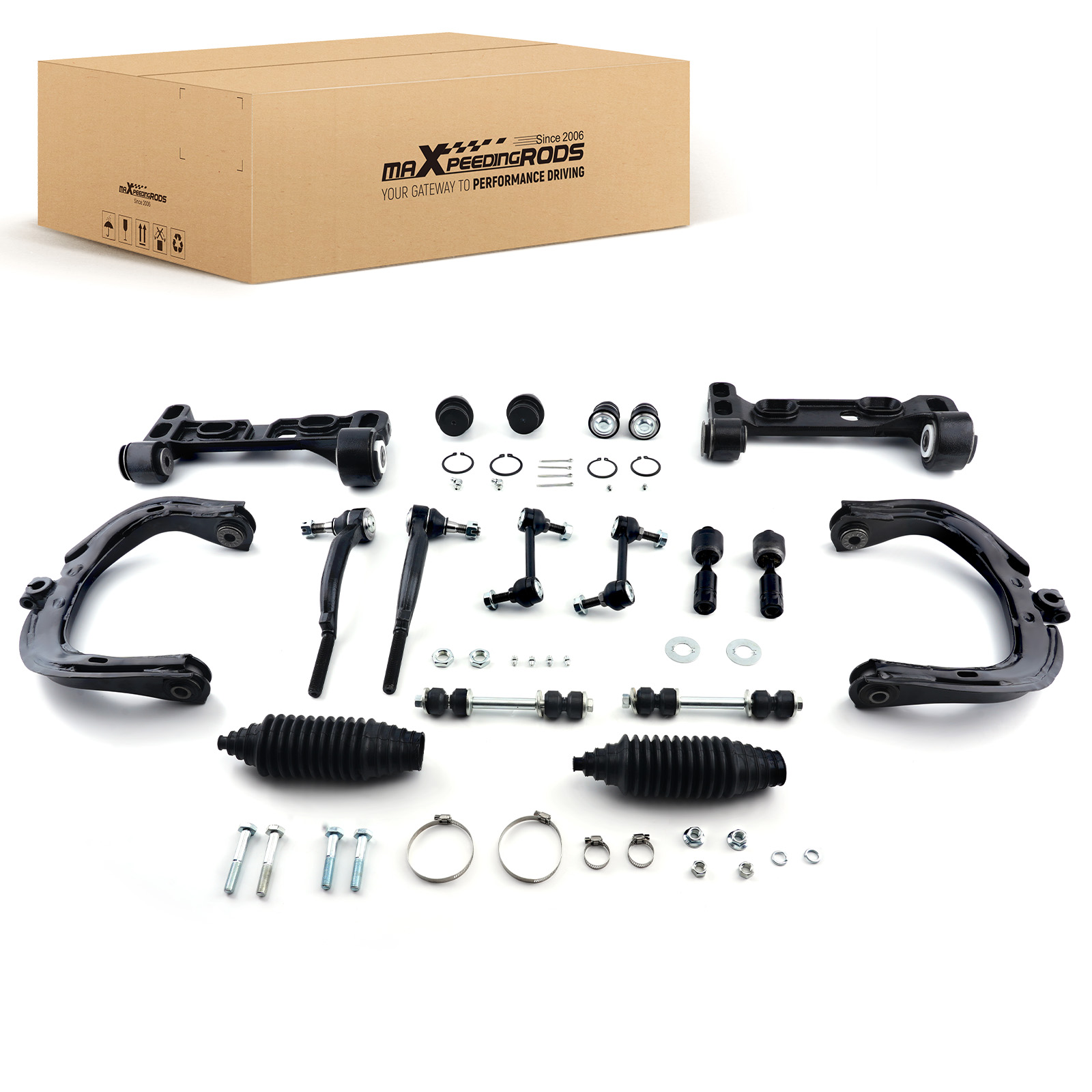 18x Front Upper Control Arms Sway Bar Link Tie Rods Kit for GMC Envoy 2008-2009