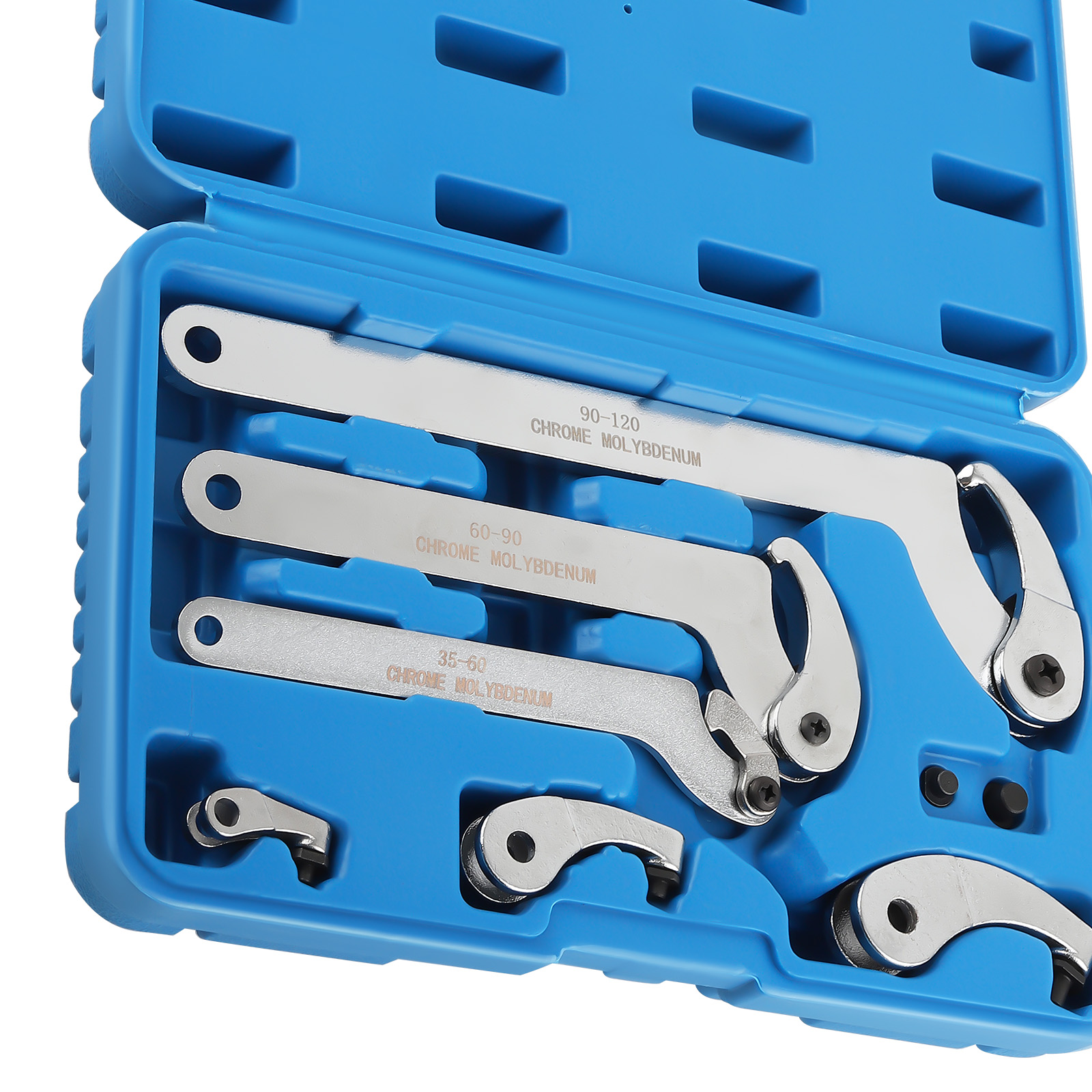 8x Adjustable Hook Pin Spanner Wrench Set Interchangeable Wrench Tool 35-120 New