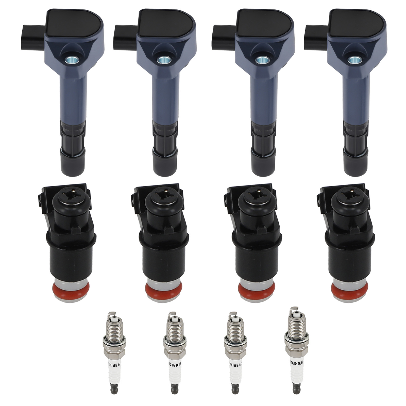 4* Fuel Injectors Ignition Coils Spark Plugs for Honda Civic 1.7L 01-05 New