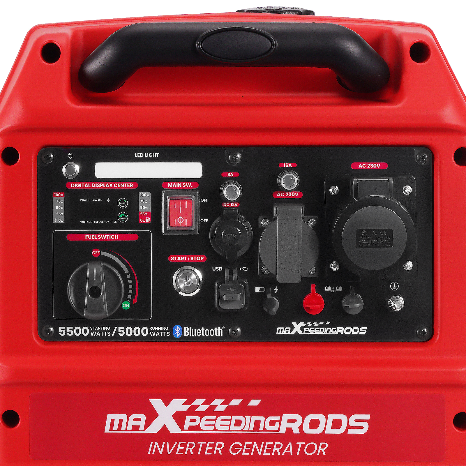 Benzin 5500W Inverter Stromerzeuger Bluetooth/Seilzugstarter/E-start Mit Rädern