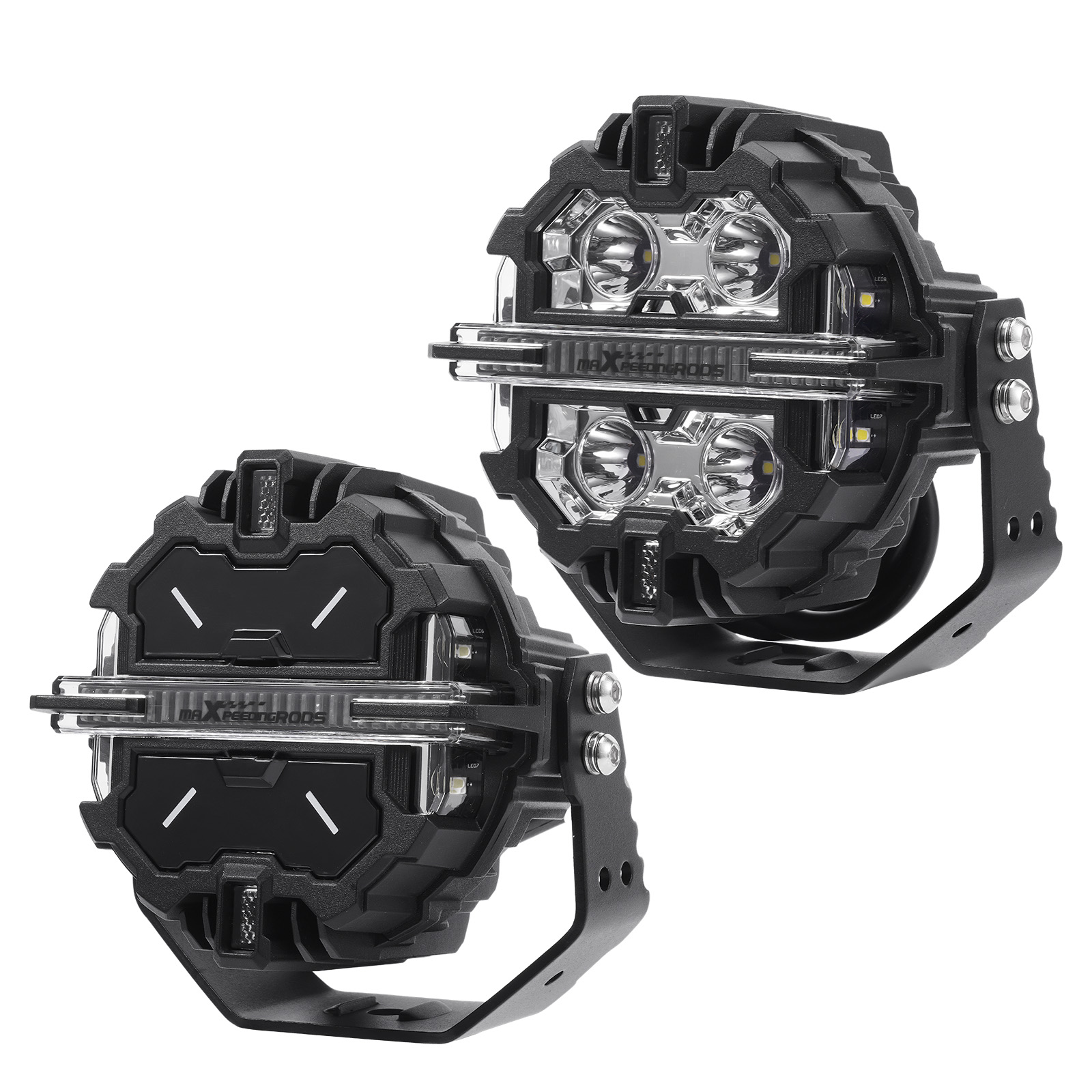 Round LED Light Pods 5inch 270° Coverage Spot Beam Off Road Driving Lights IP68