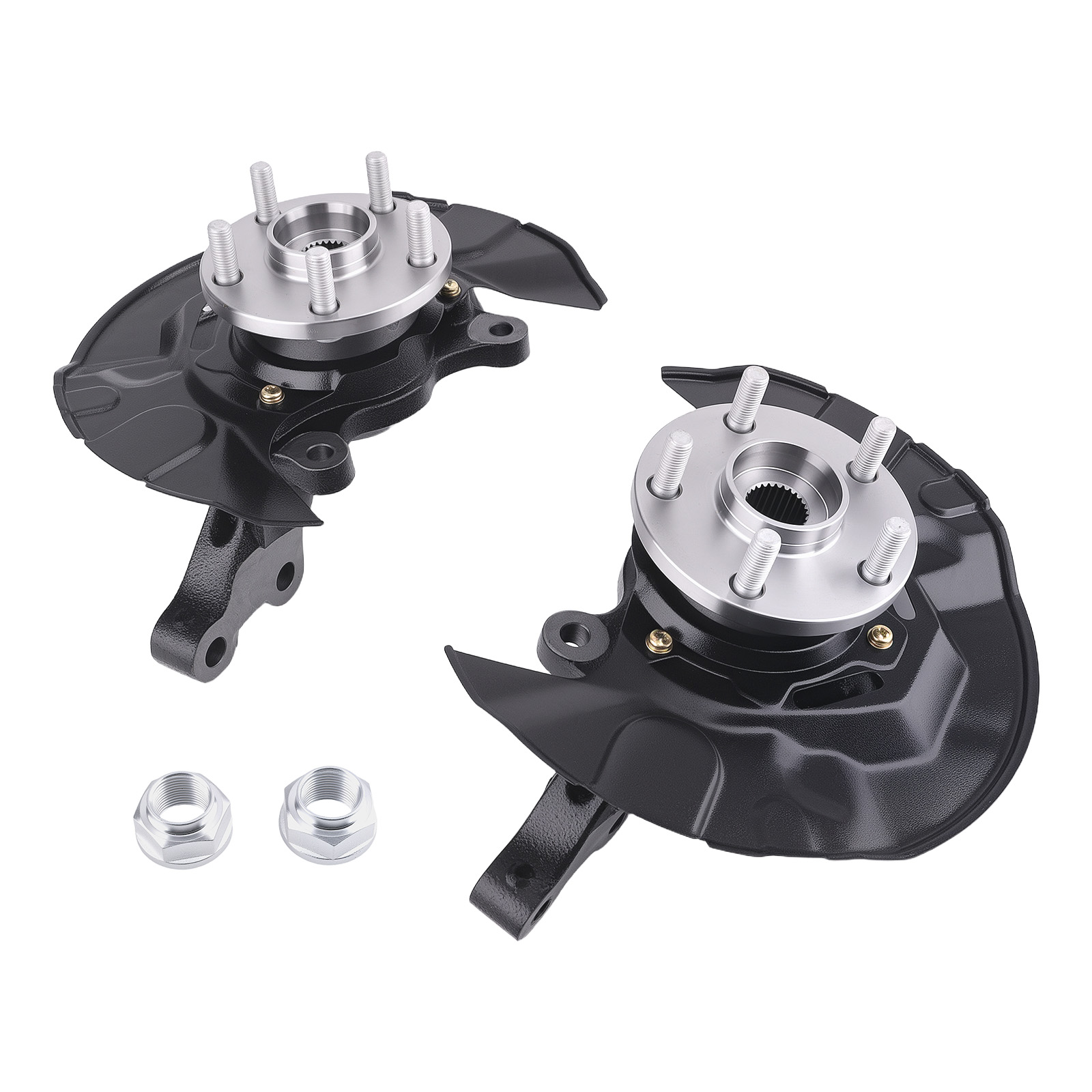 Pair Front Steering Knuckle+Wheel Hub Bearing for Toyota Corolla 2003-2008