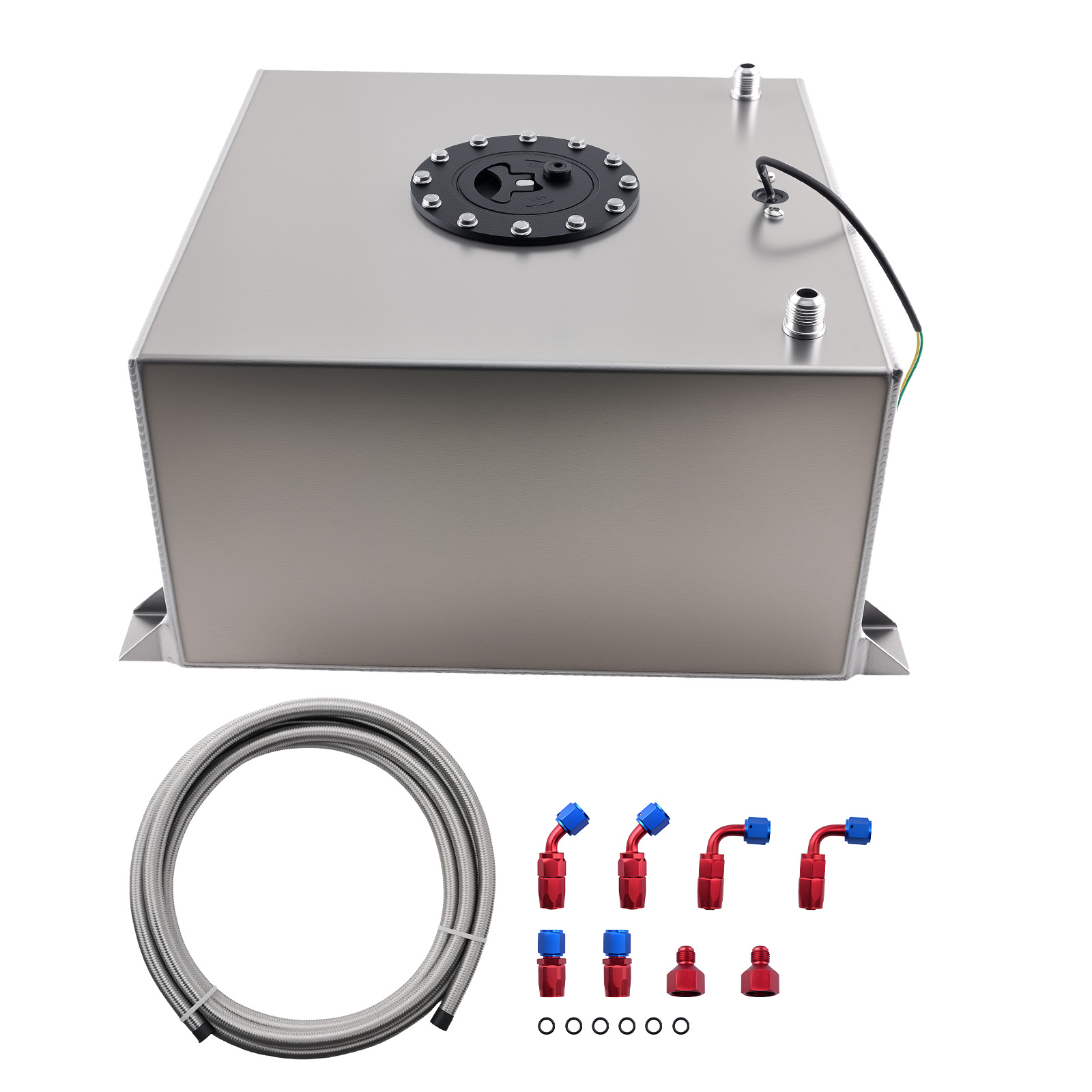 10 Gal Aluminum Fuel Tank for Racing Hot Rod Street Rod Track Car w/ Line Kit