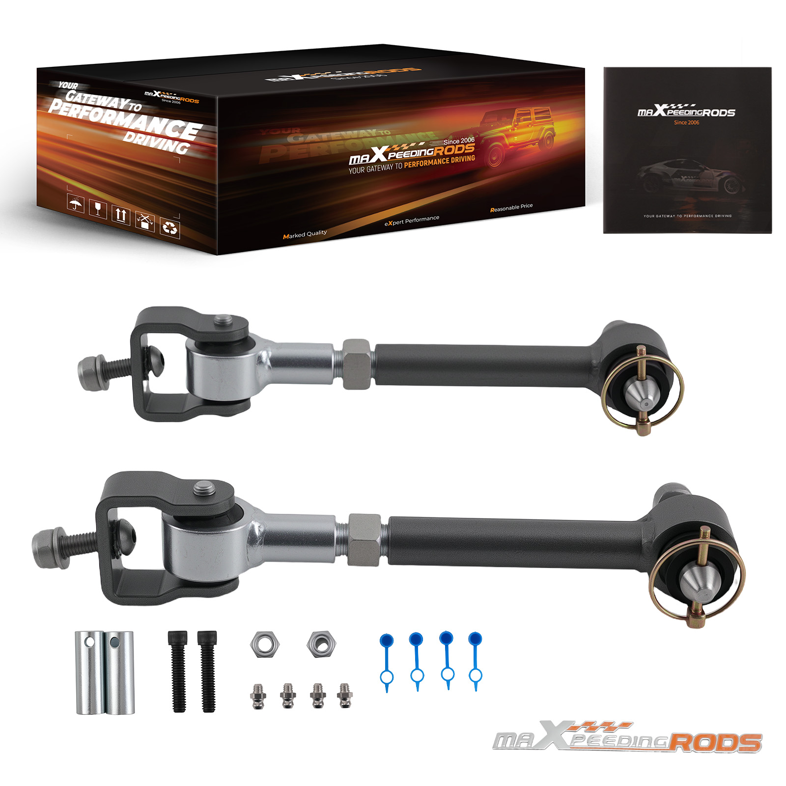 Front Adjustable Sway Bar End Link Disconnects For Jeep Wrangler TJ 1997 - 2006