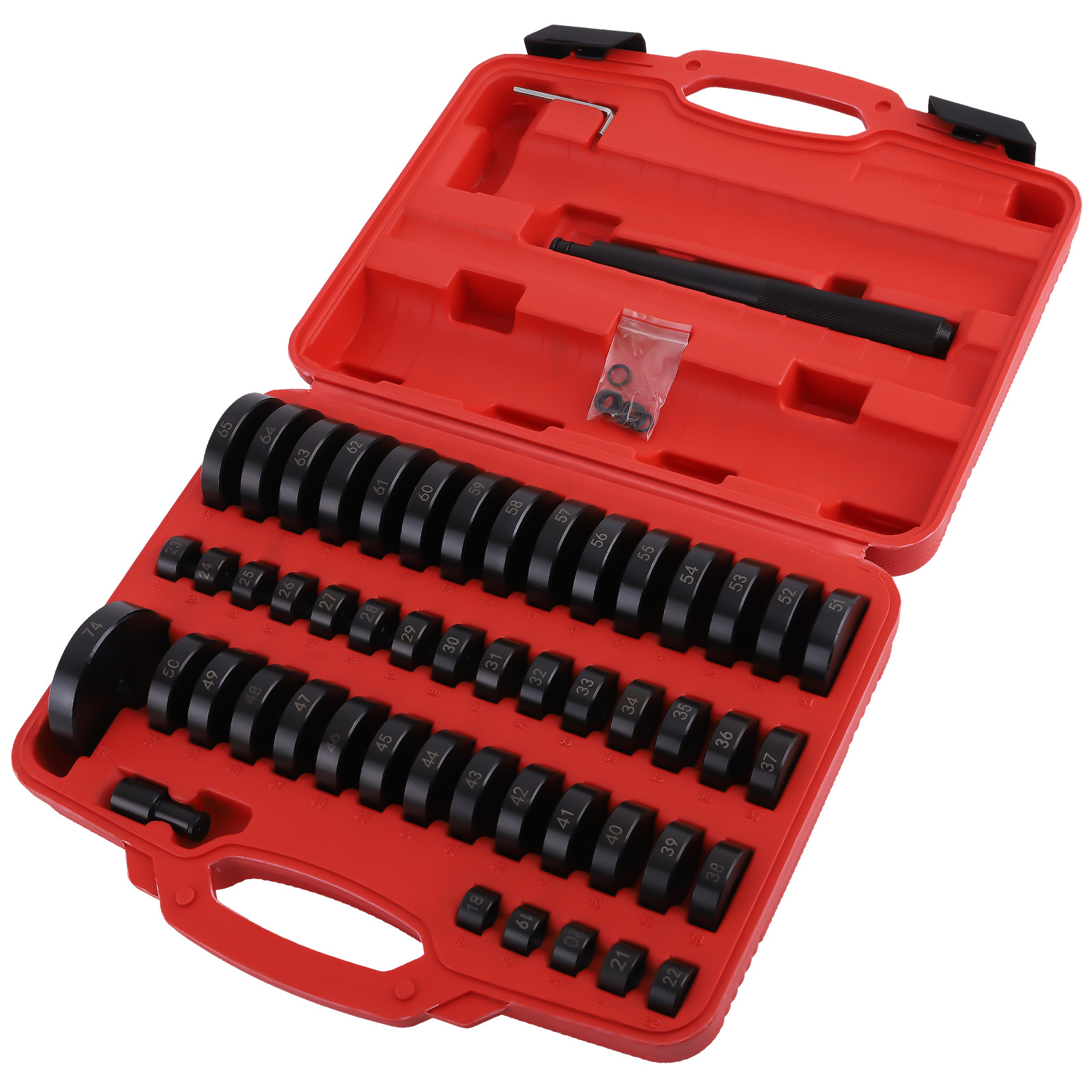 Seal Tool Bushing Bearing Press Push Disc Driver Set 18-65mm 21 22 23 24mm 52pc
