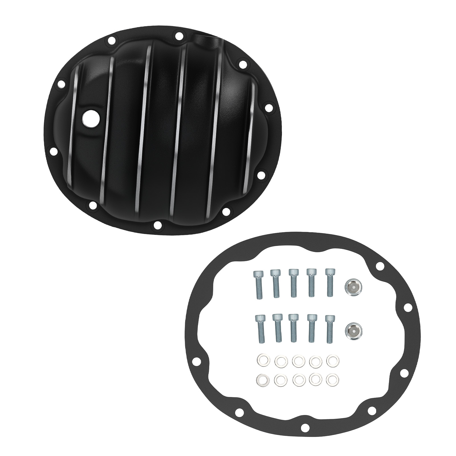 Black Differential Cover for Jeep Grand Cherokee Wrangler 4908BKKIT Aluminum