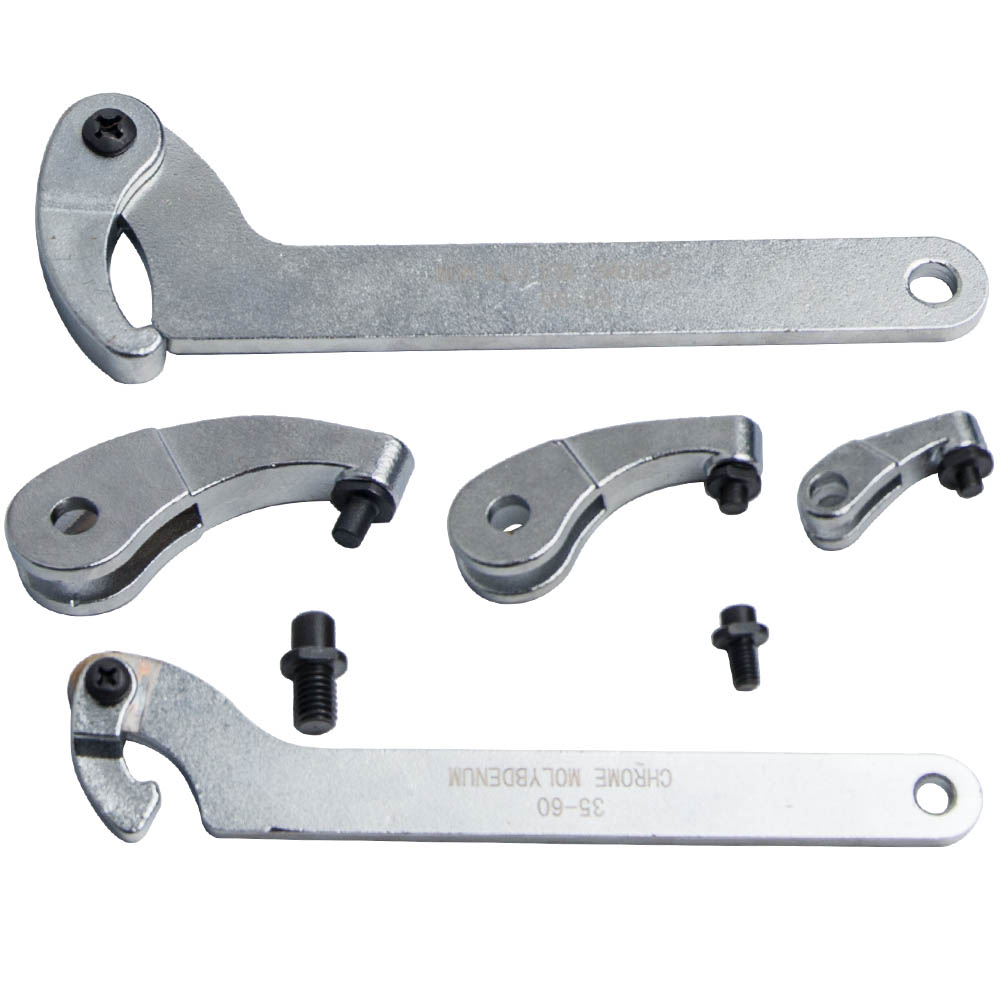 8Pcs Adjustable Hook Spanner Set for Slotted Retaining Rings 35-120mm