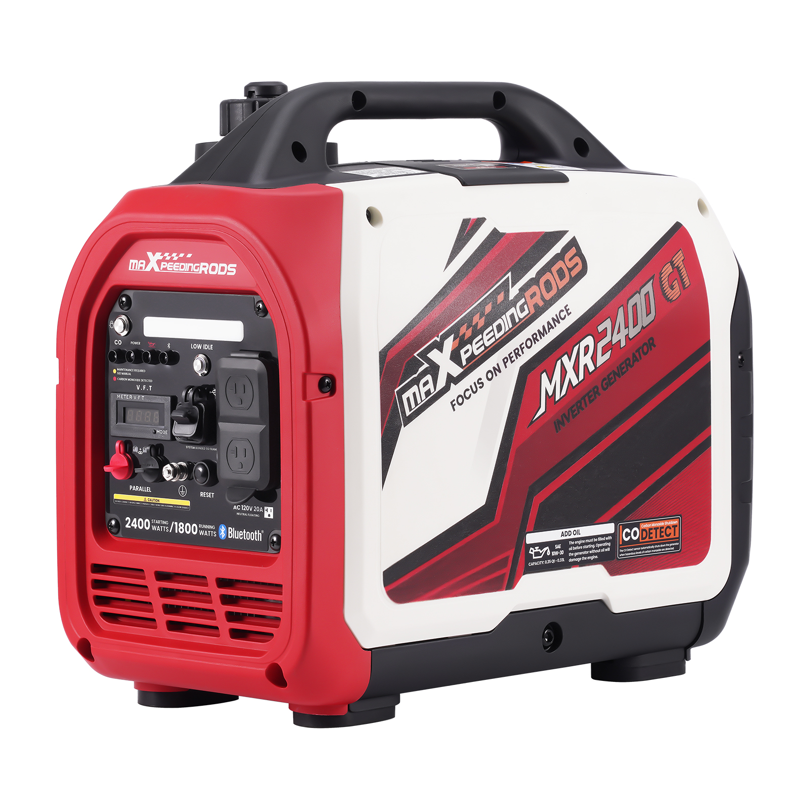 Portable Generator with CO Protection 2400W  Quiet 15kg for Camping Emergency