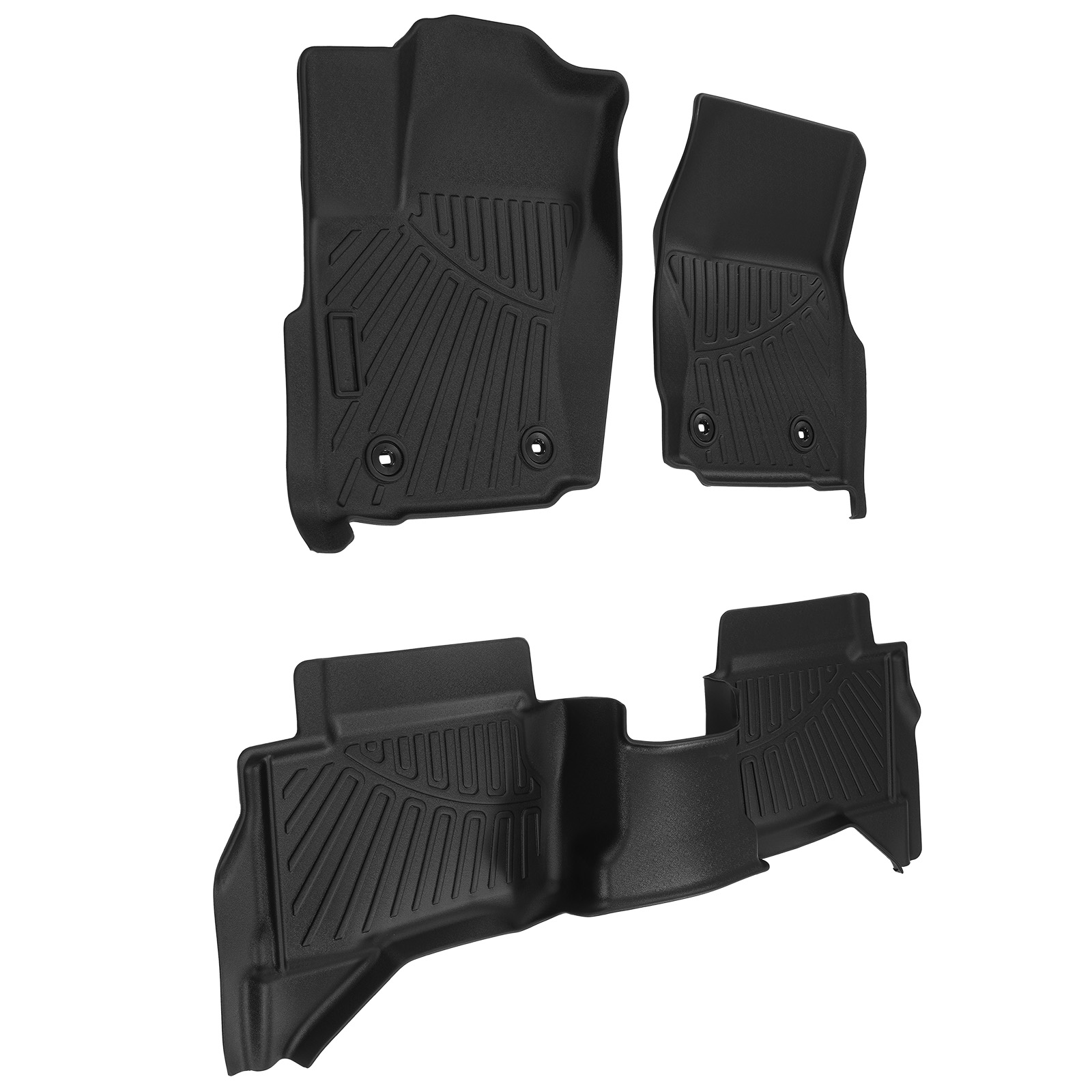 1st & 2nd Row Floor Liner Fit For Toyota Tacoma Double Cab 2024 2025 Rubber TPE