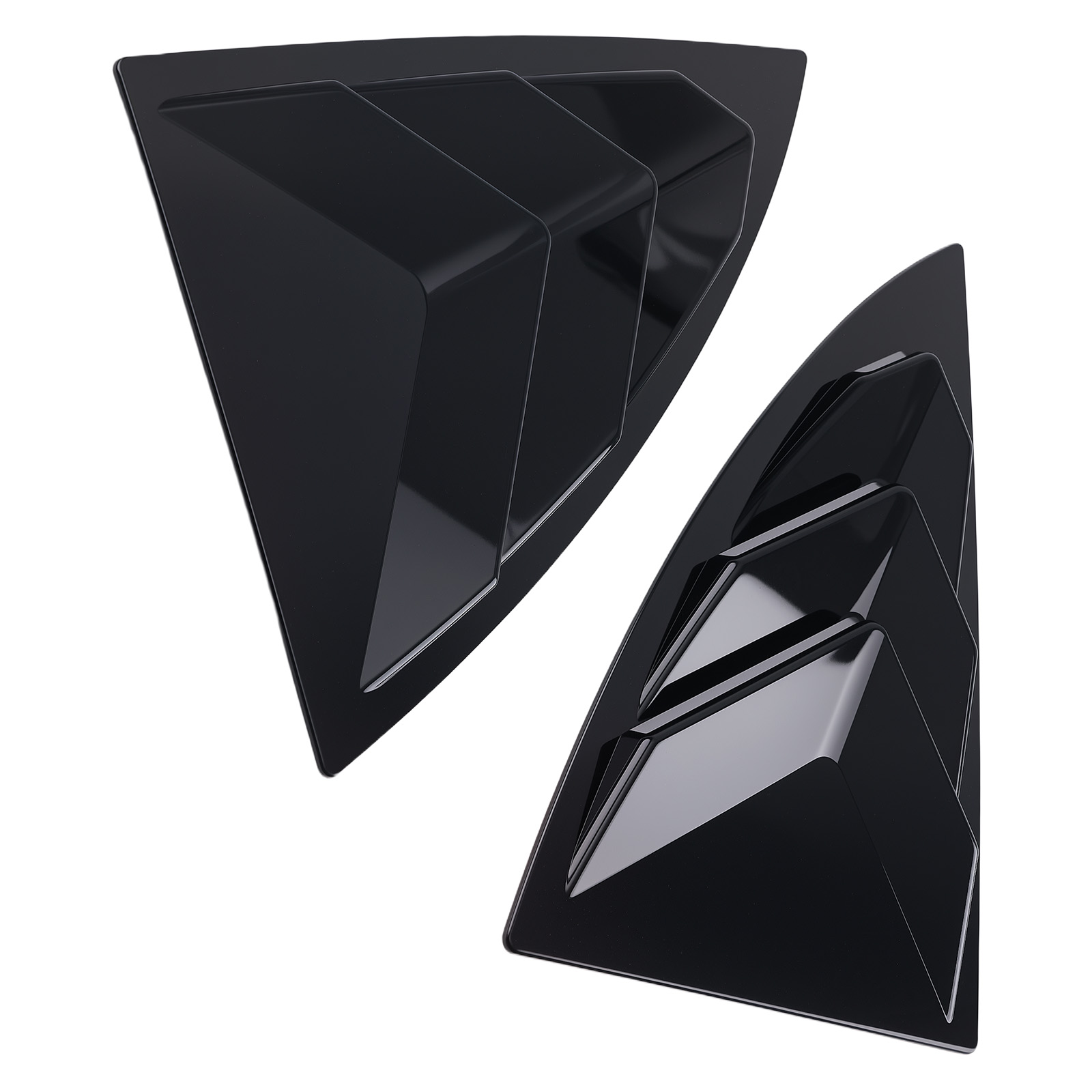 Quarter Window Side Louvers for Tesla Model Y 2020-2024 Painted Gloss Black