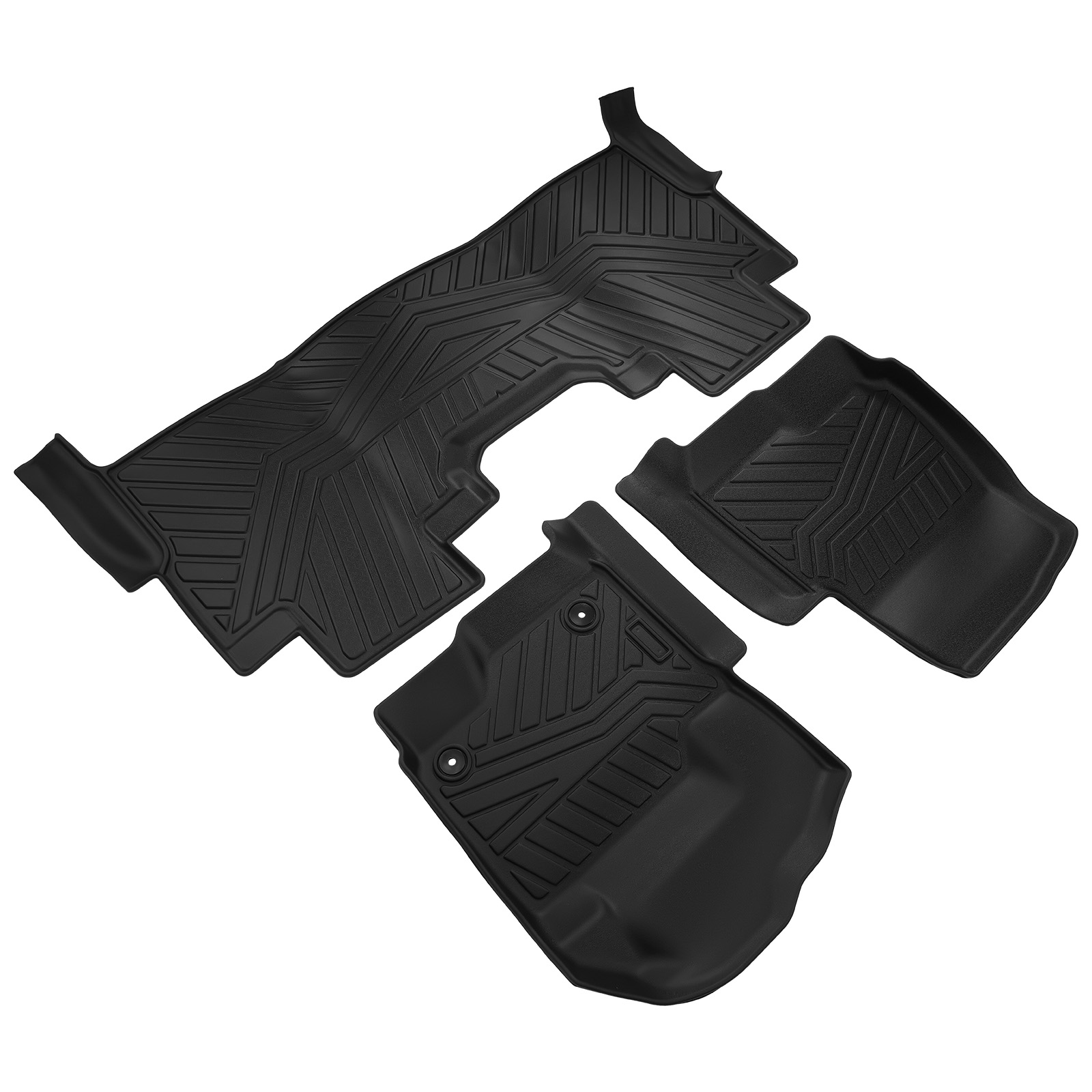 3pc Floor Liner Mat For Ford F-250/F-350/F-450/F-550 Front and Rear Side TPE