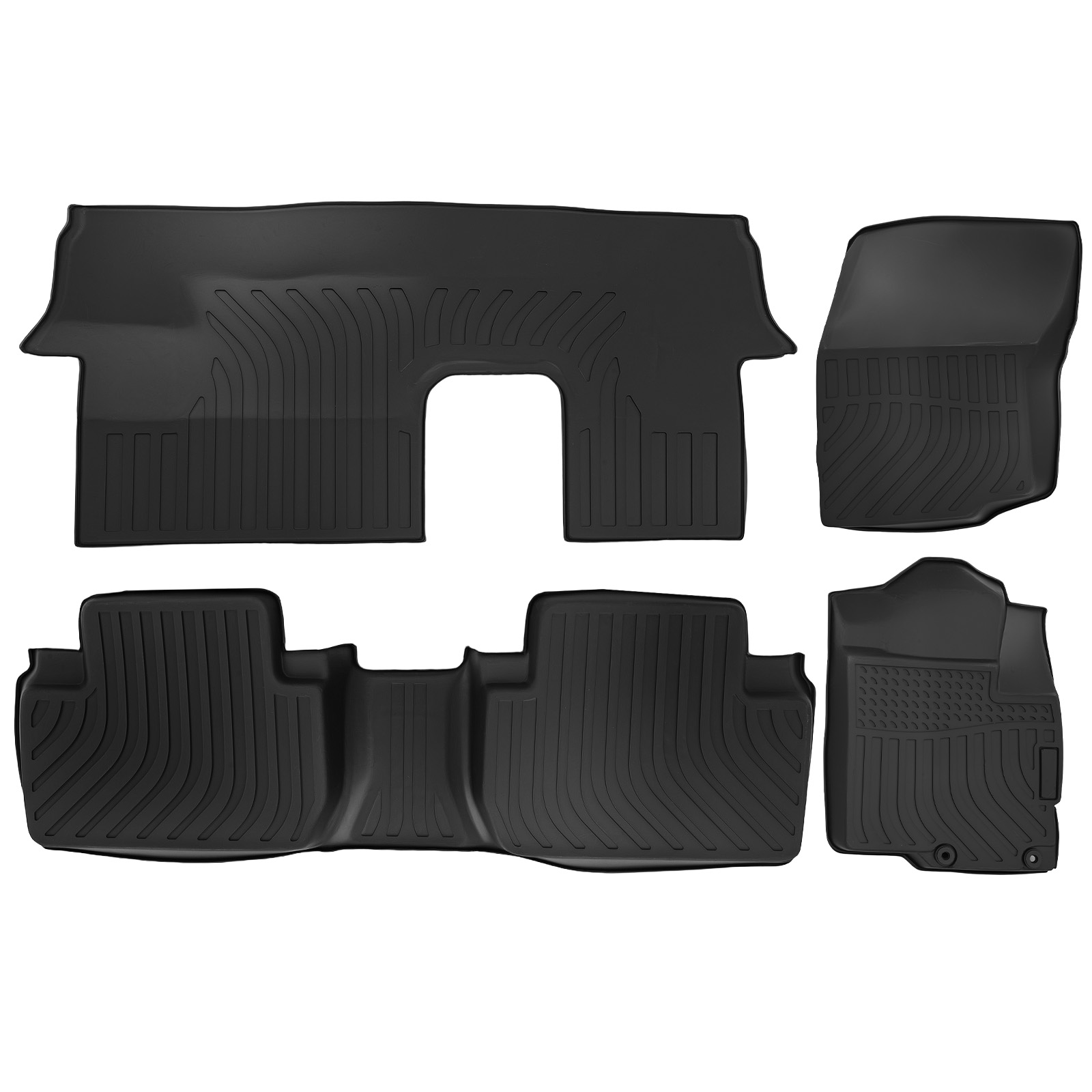 All Weather Floor Mat Set for Mitsubishi Outlander 2014-2021 TPE Anti-Slip Black