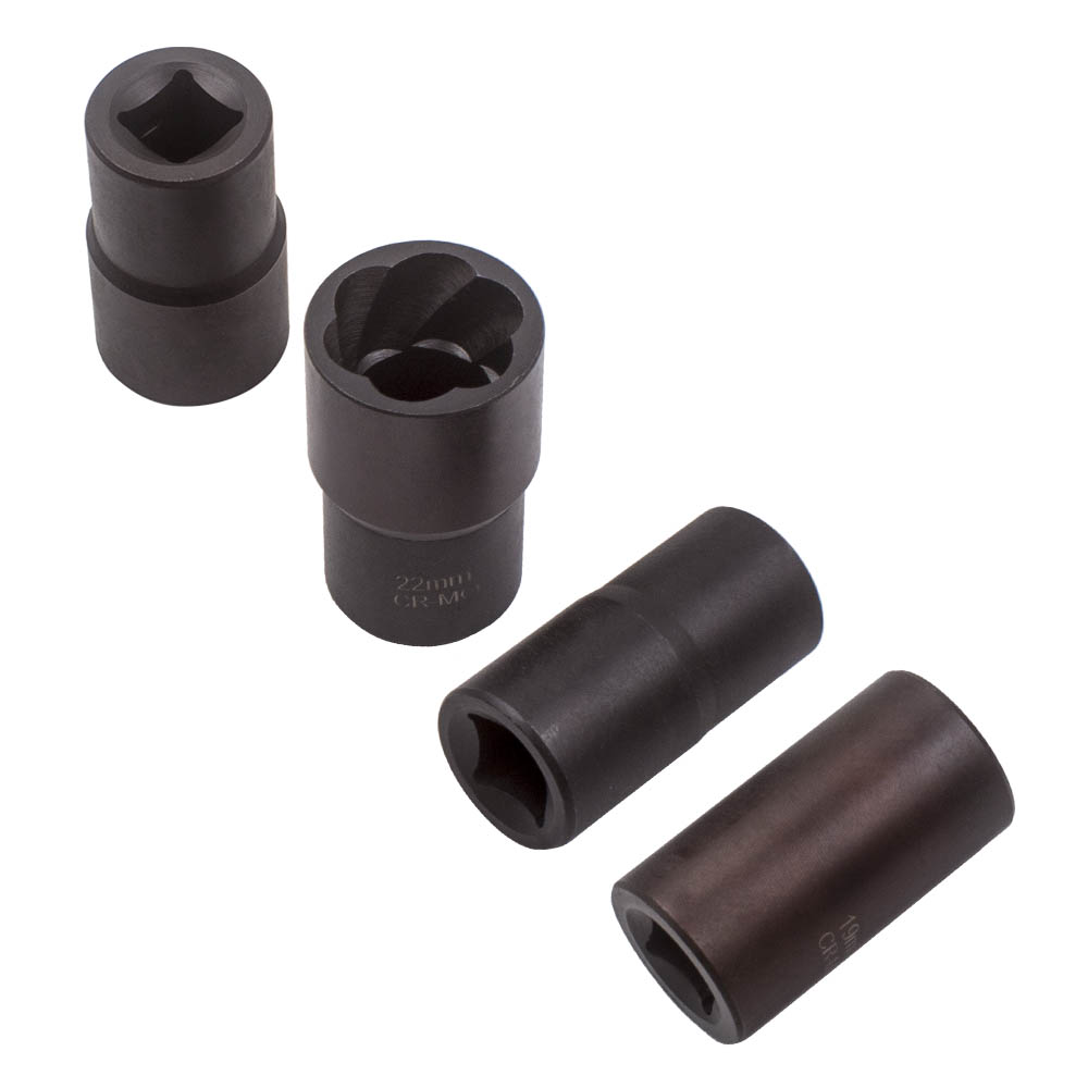 Twist Sockets Damaged Worn Wheel Locking Lug Nut  Remover Tool Set 17 19 21 22mm