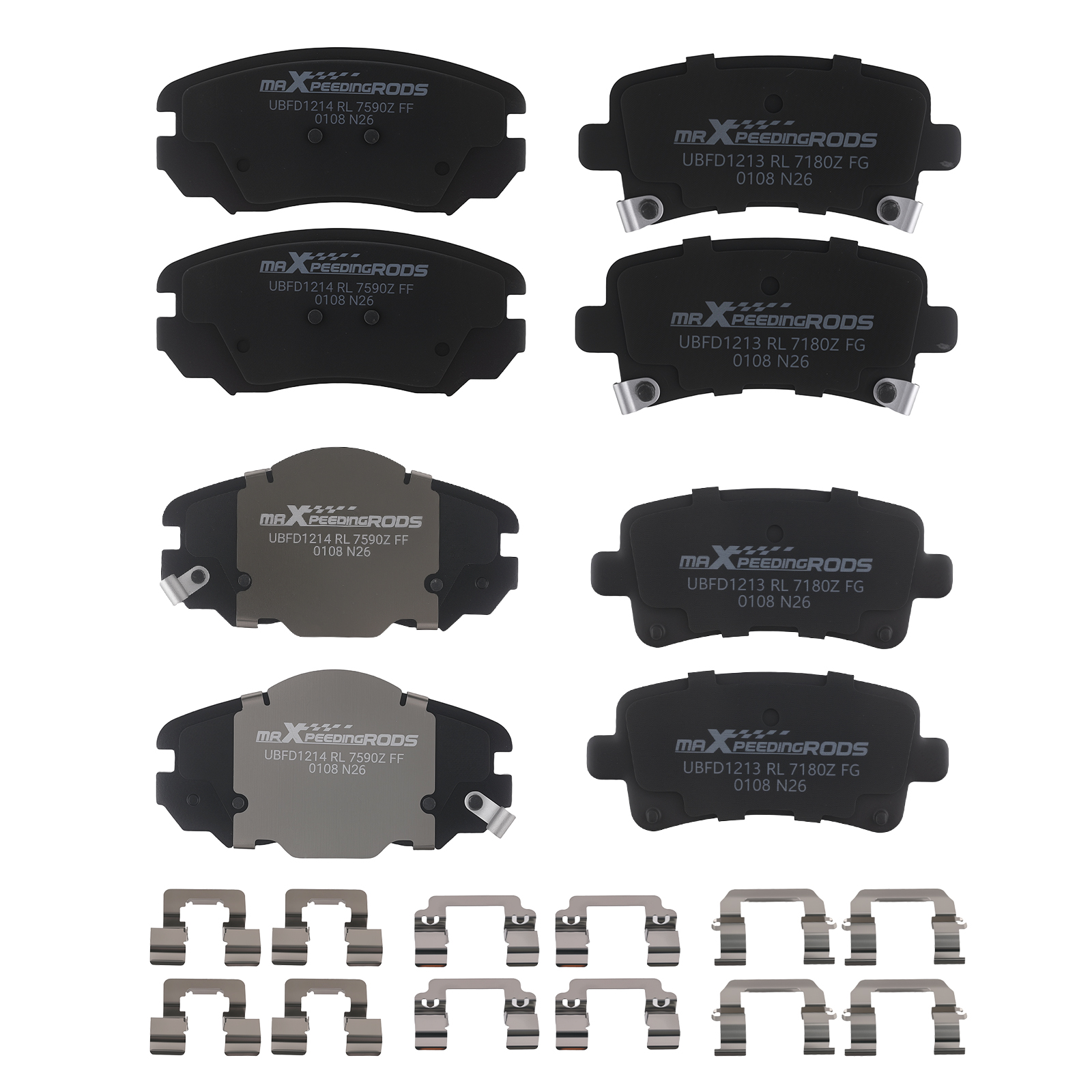 Front Rear Left&Right Brake Pads Kit for Chevrolet Impala 2014-20/Malibu 2013-15