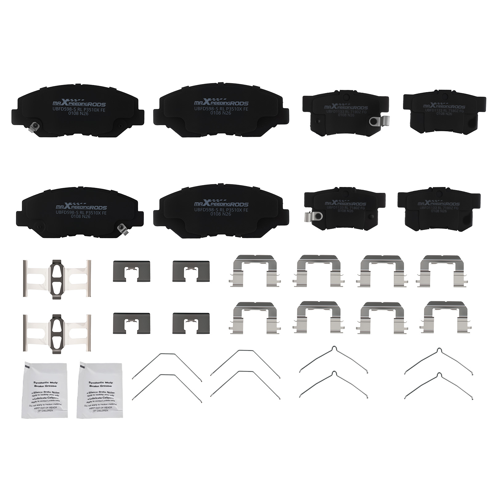 8x Front Rear Brake Pads Kit for Honda CR-V 2002-2004 Element 2003-2011 D914