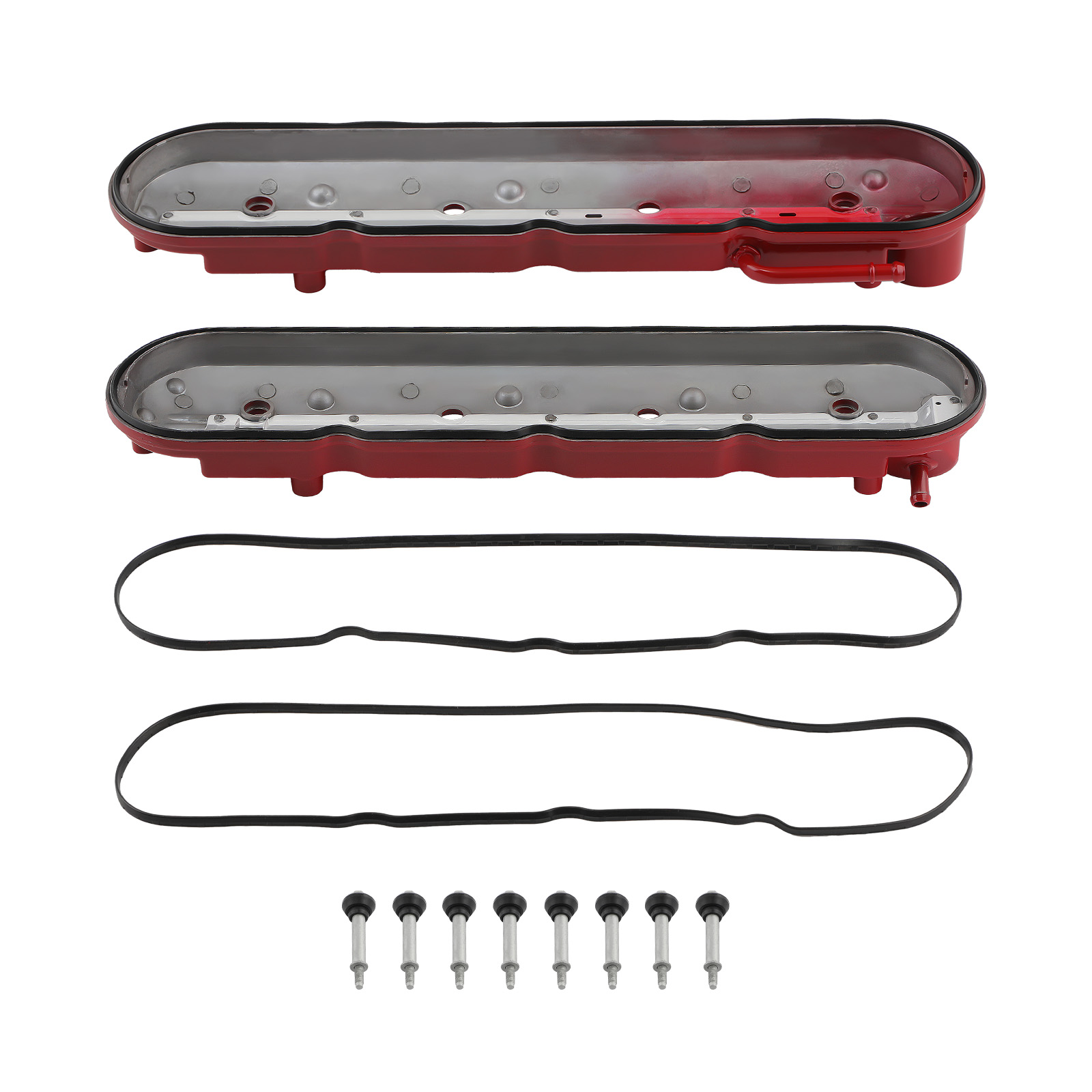 LH & RH Aluminum Valve Cover w/ Gasket & Bolt Kit for Chevy GMC Sierra 1999-2008
