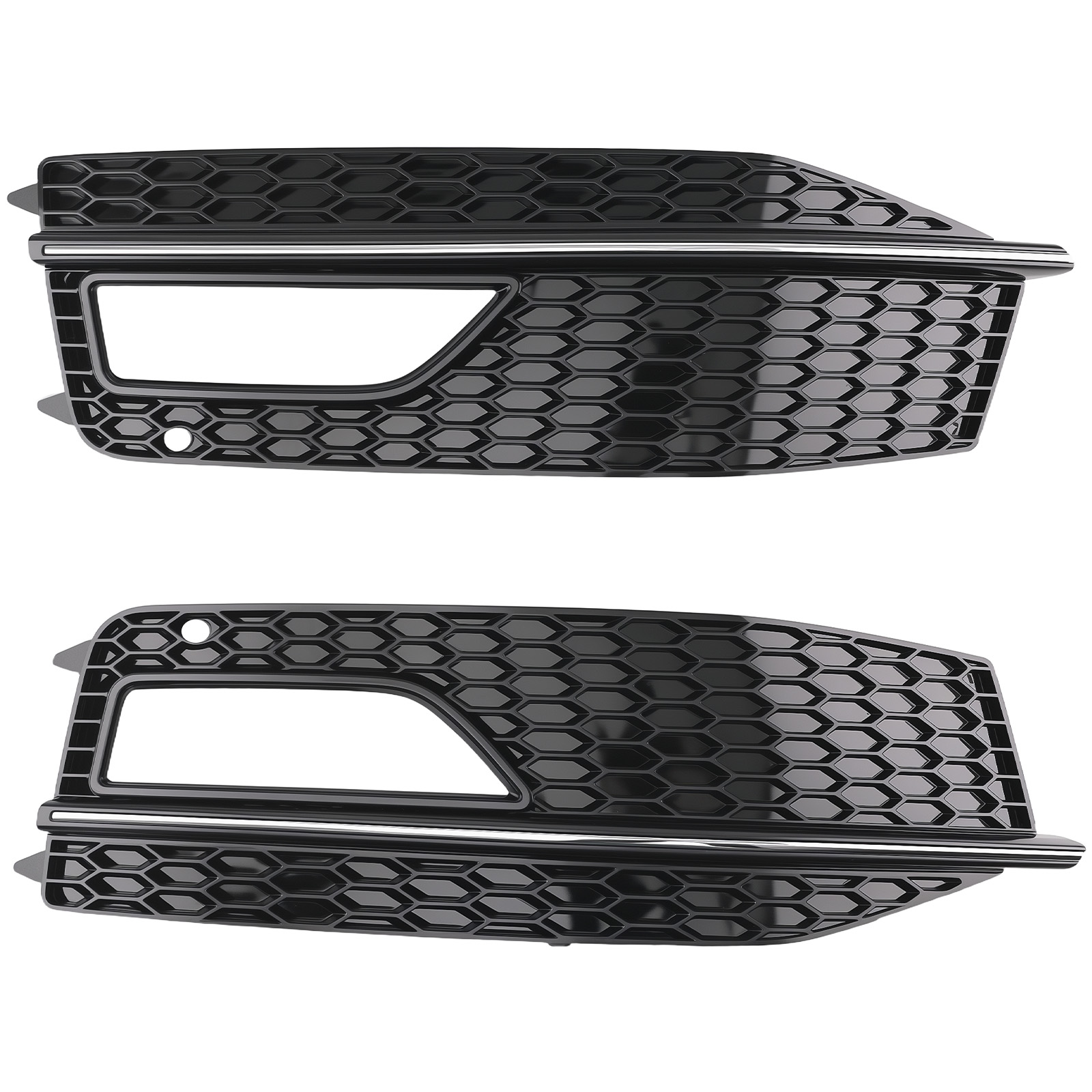Pair Front Bumper Fog Light Grille Cover for Audi A4 Komfort/Trendy 2013-2016
