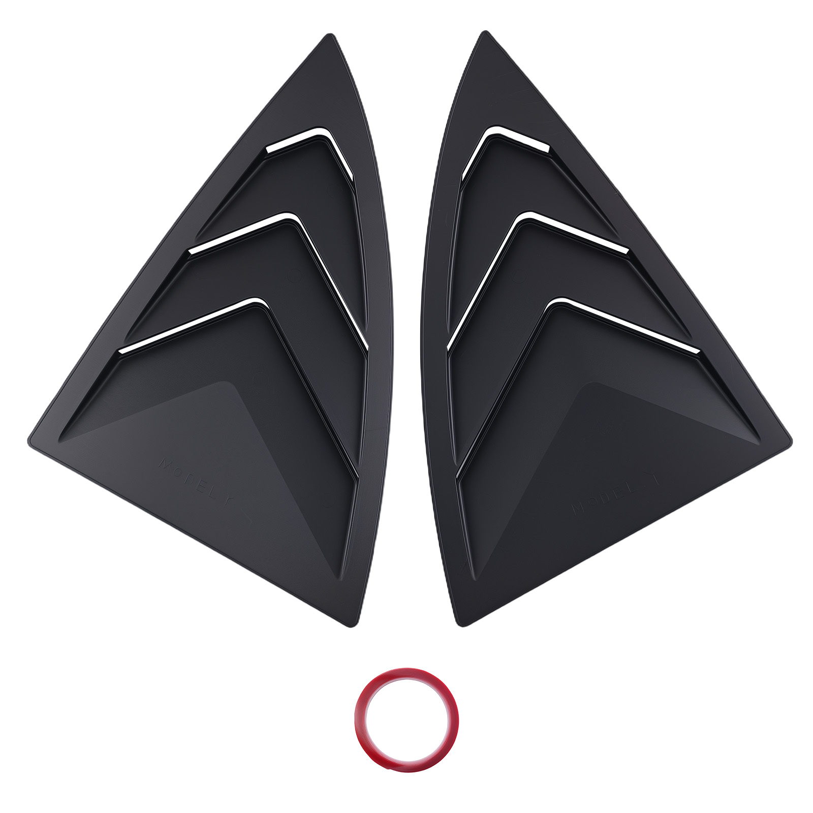 Quarter Window Side Louvers for Tesla Model Y 2020-2024 Painted Gloss Black