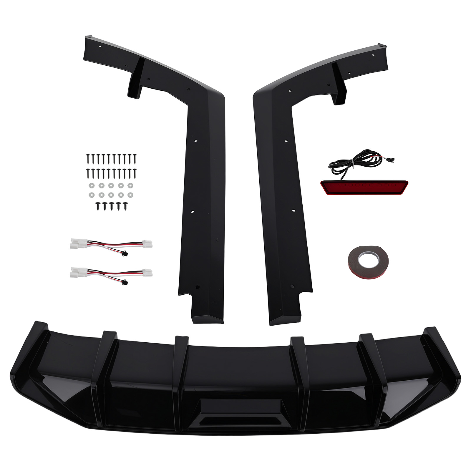 Black PP Sport Extension Diffuser Kit for Hyundai Elantra 2021-23 Rear Add-On