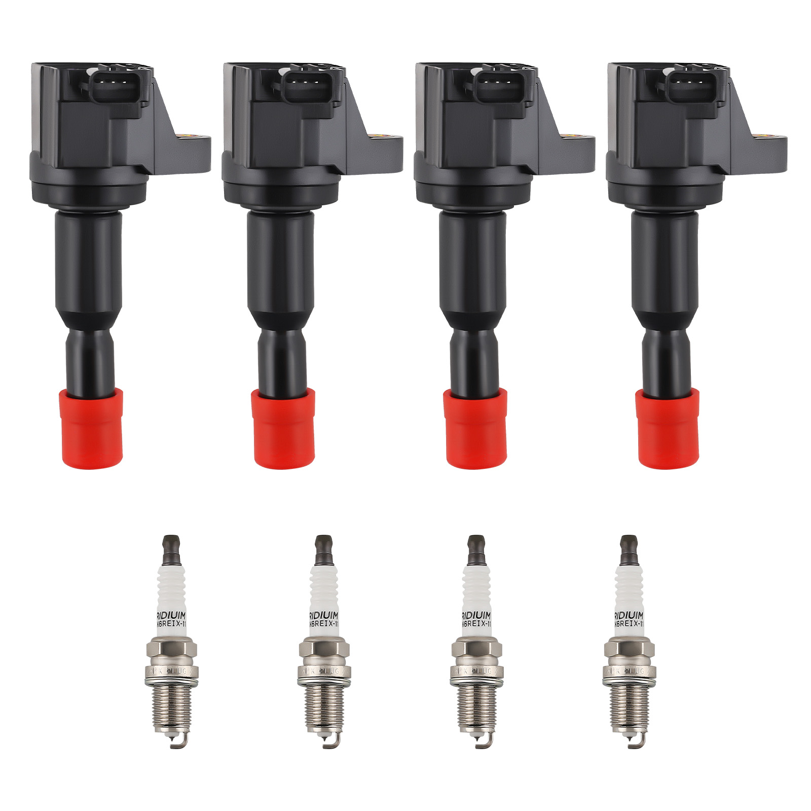 4X Ignition Coils + 4X Spark Plugs for Honda Fit 1.5L L4 07-08 UF581 UF581 94279