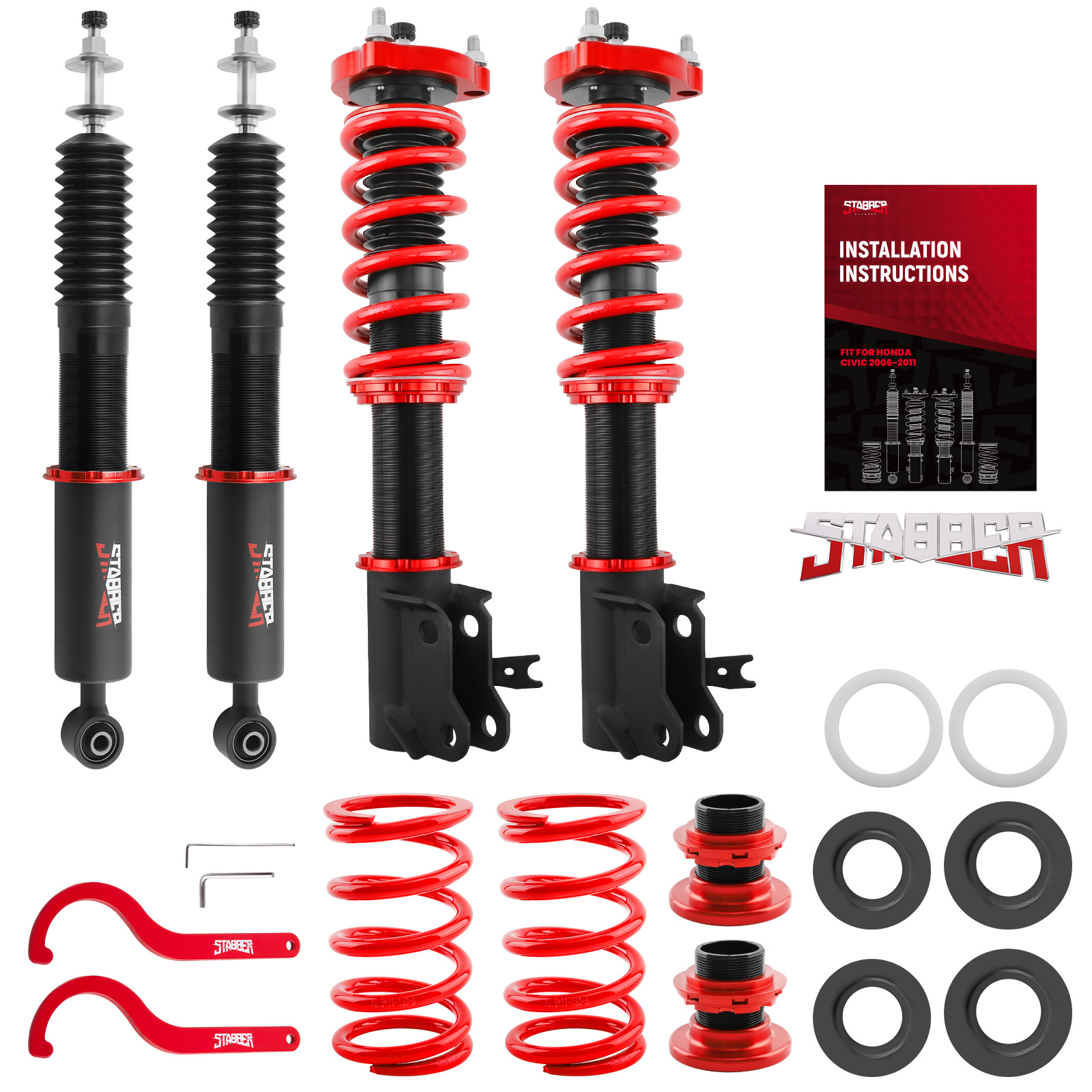 STABBER Racing Coilover 24 Way Damper Suspension Kit For For HONDA CIVIC 2006-11